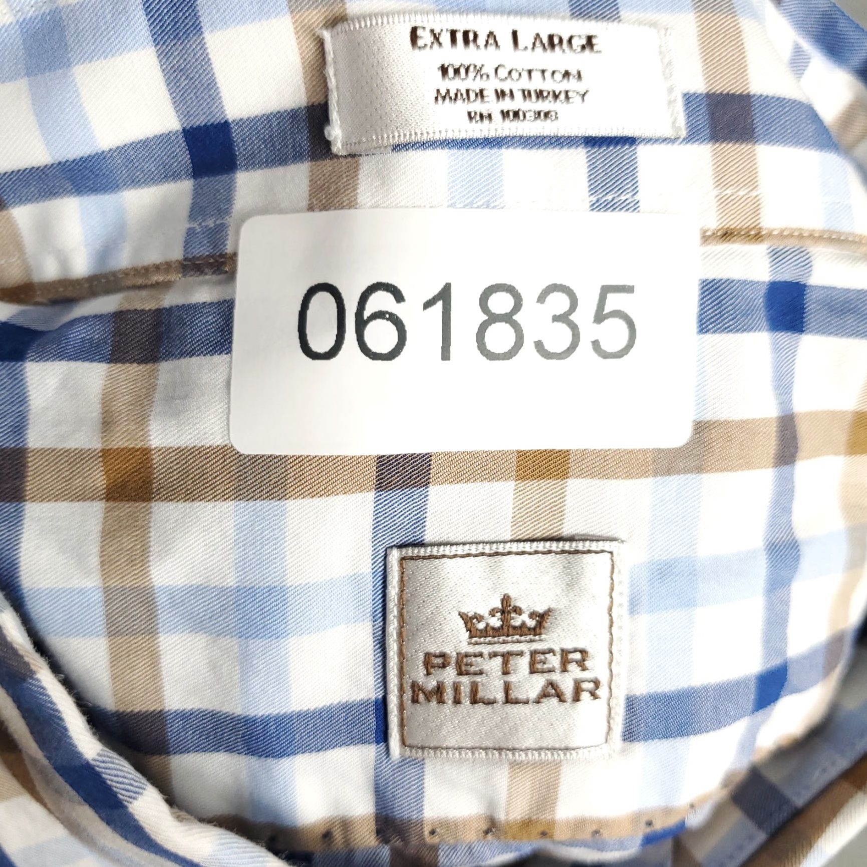 Peter Millar Peter Millar Shirt Mens XL Blue Plaid Button-Up Long Sleeve Casual Business Formal Preppy Size US XL / EU 56 / 4 - 7 Thumbnail