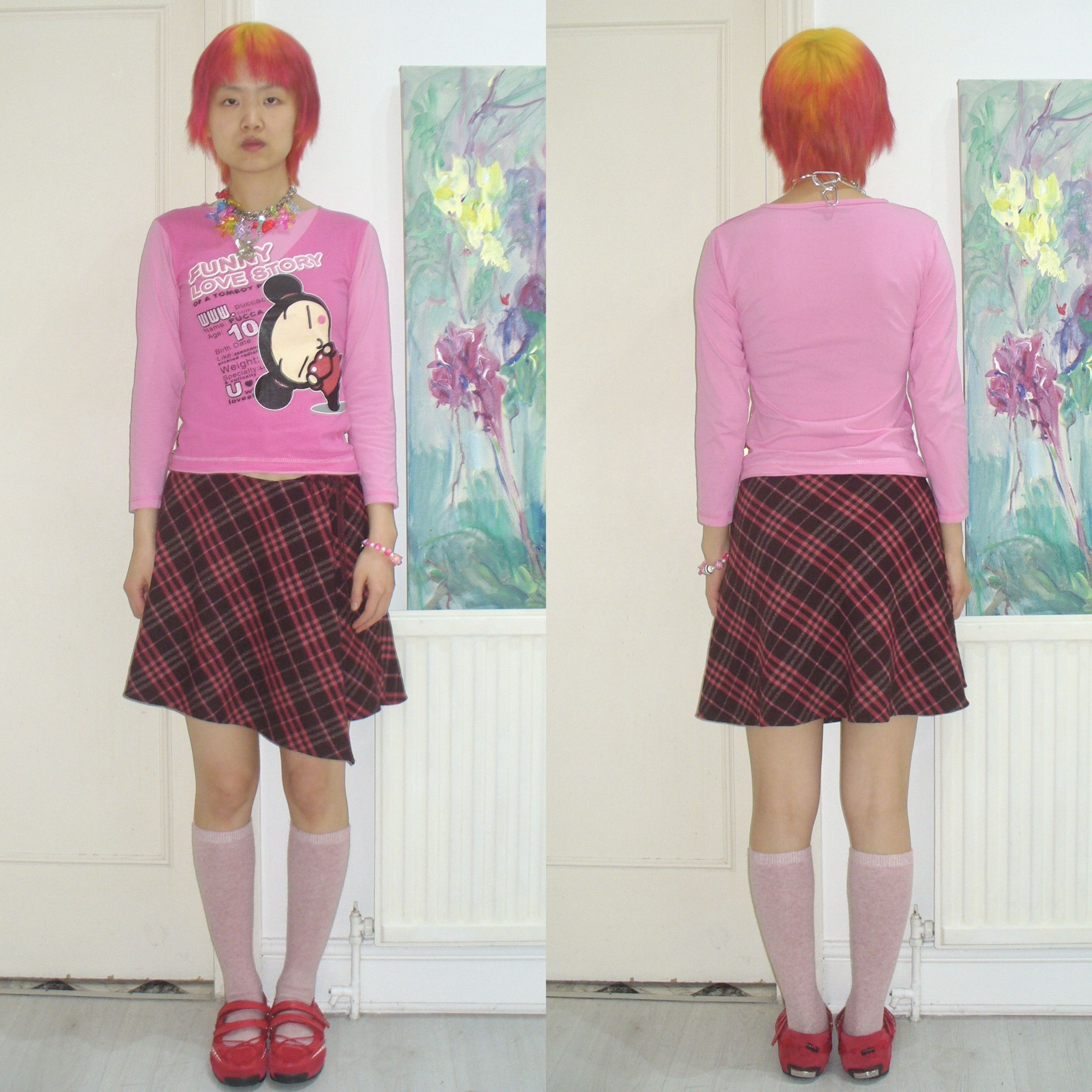 Burberry Made in Japan Burberry plaid pink asymmetrical skirt Size 28" / US 6 / IT 42 - 3 Thumbnail