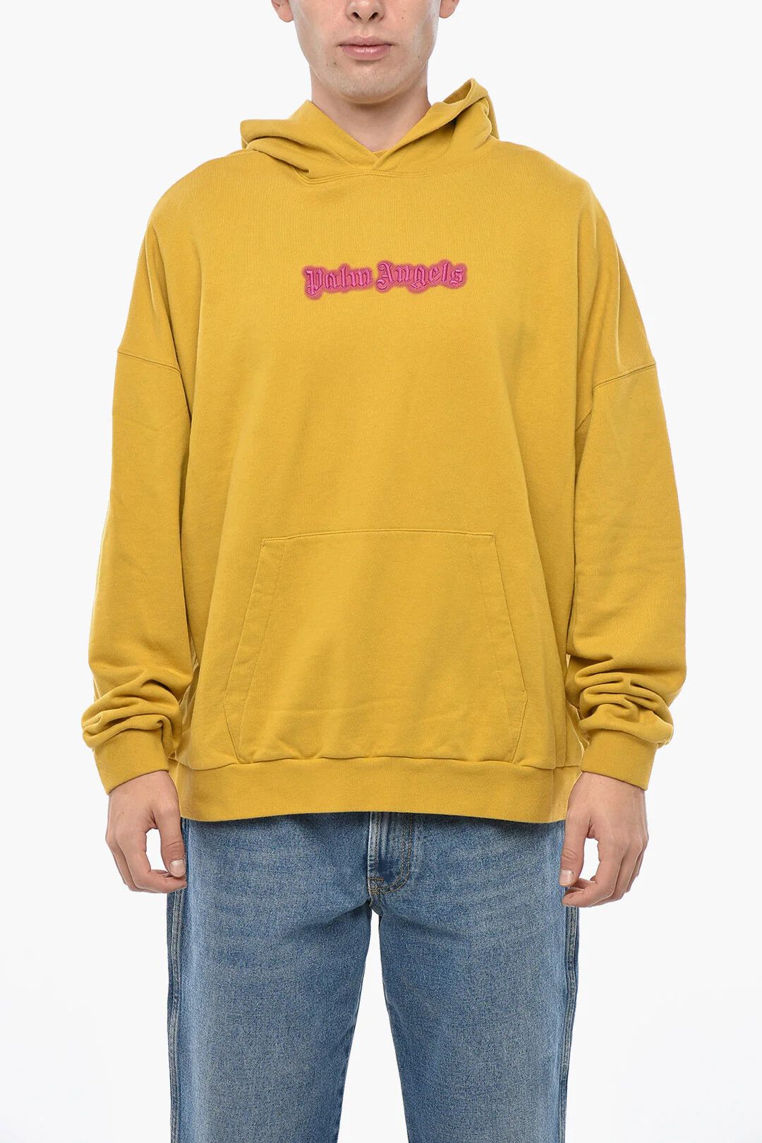 Palm Angels og1mm0326 Brushed-Cotton Hoodie in Yellow Size US L / EU 52-54 / 3 - 1 Thumbnail