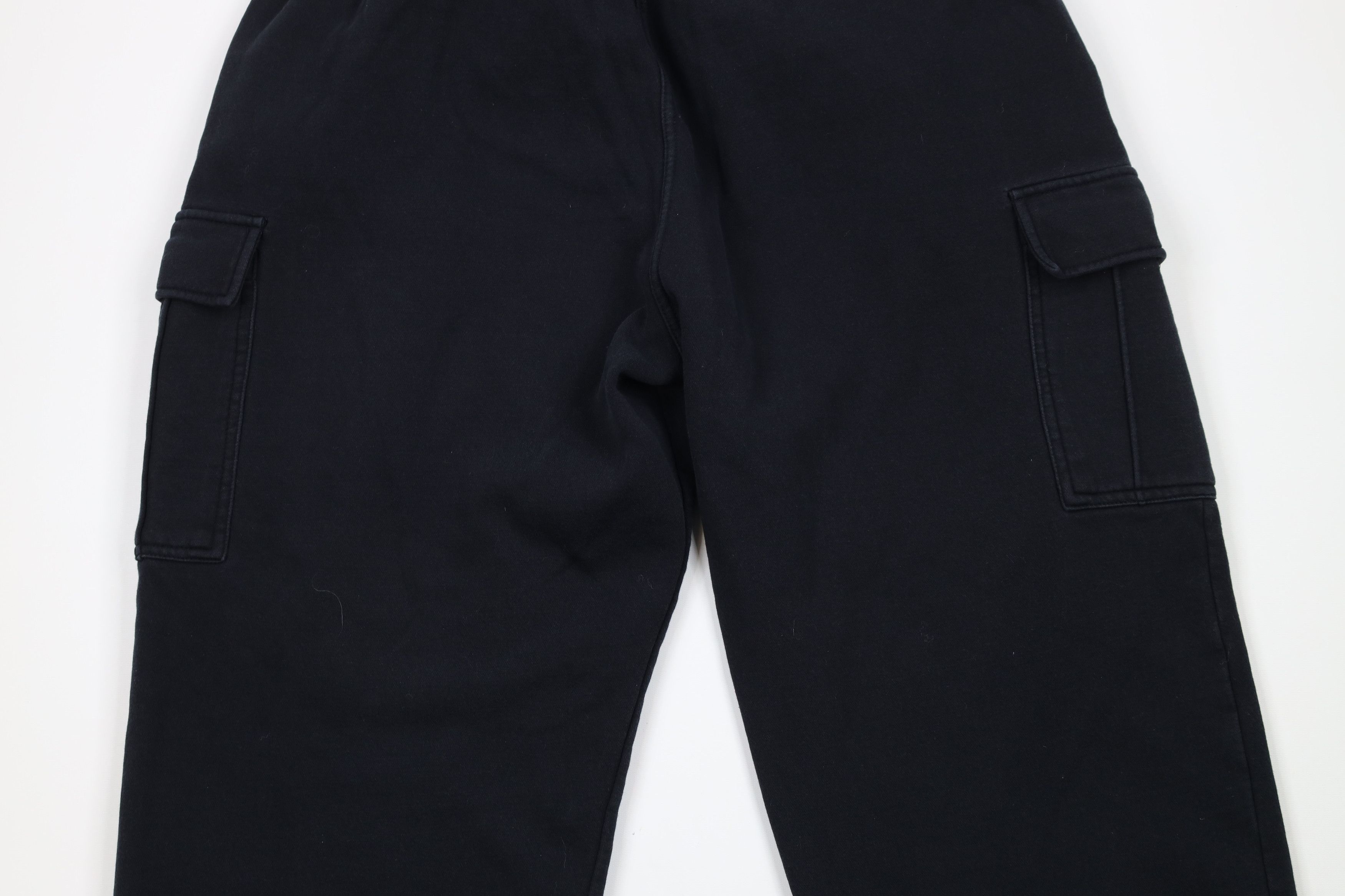 Vintage Vintage 90s Streetwear Fit Wide Leg Cargo Sweatpants Black Size 36 - 10 Thumbnail