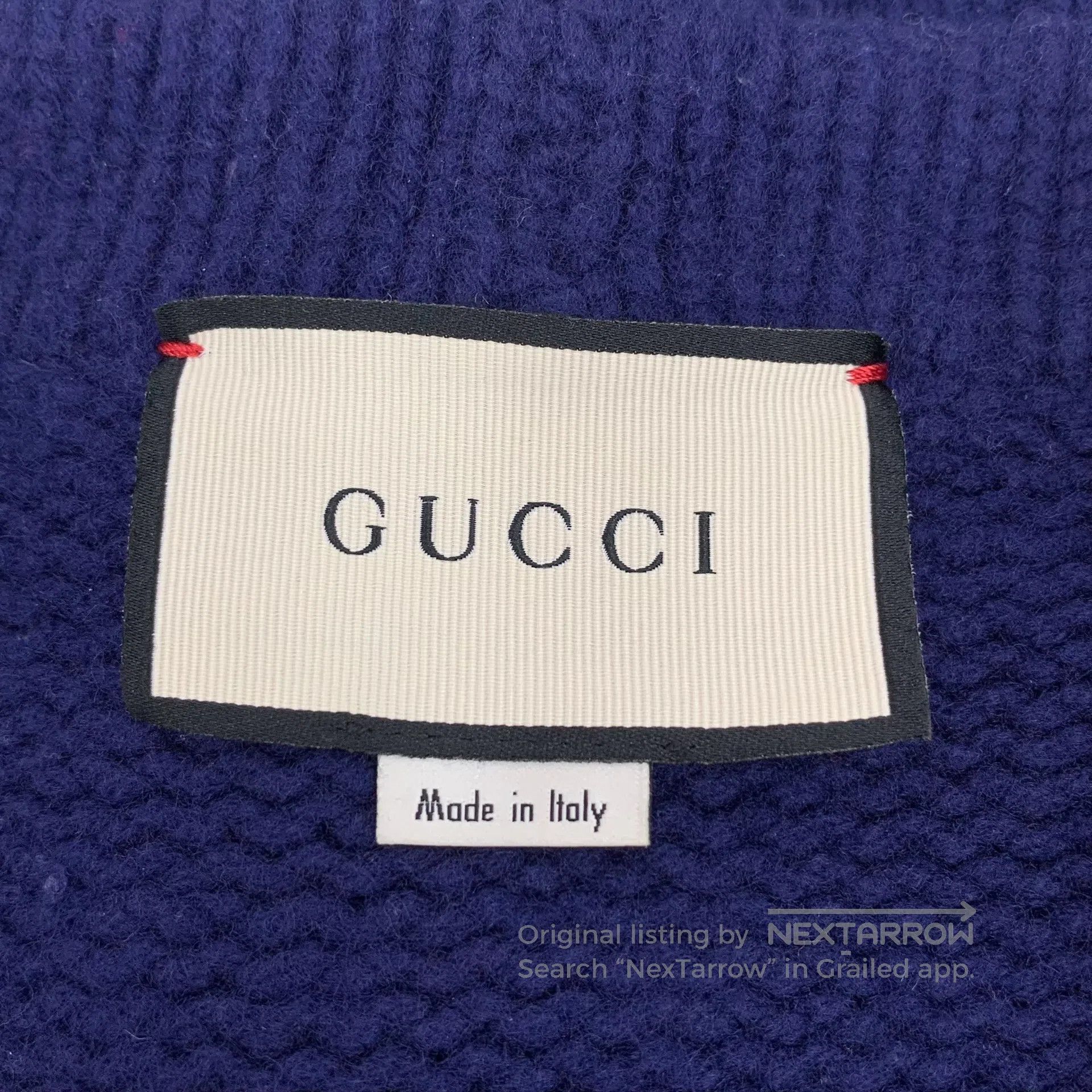 Gucci Guicci Dark Blue Stripe Trimmed V Neck Single Breasted Lon Size S / US 4 / IT 40 - 5 Thumbnail