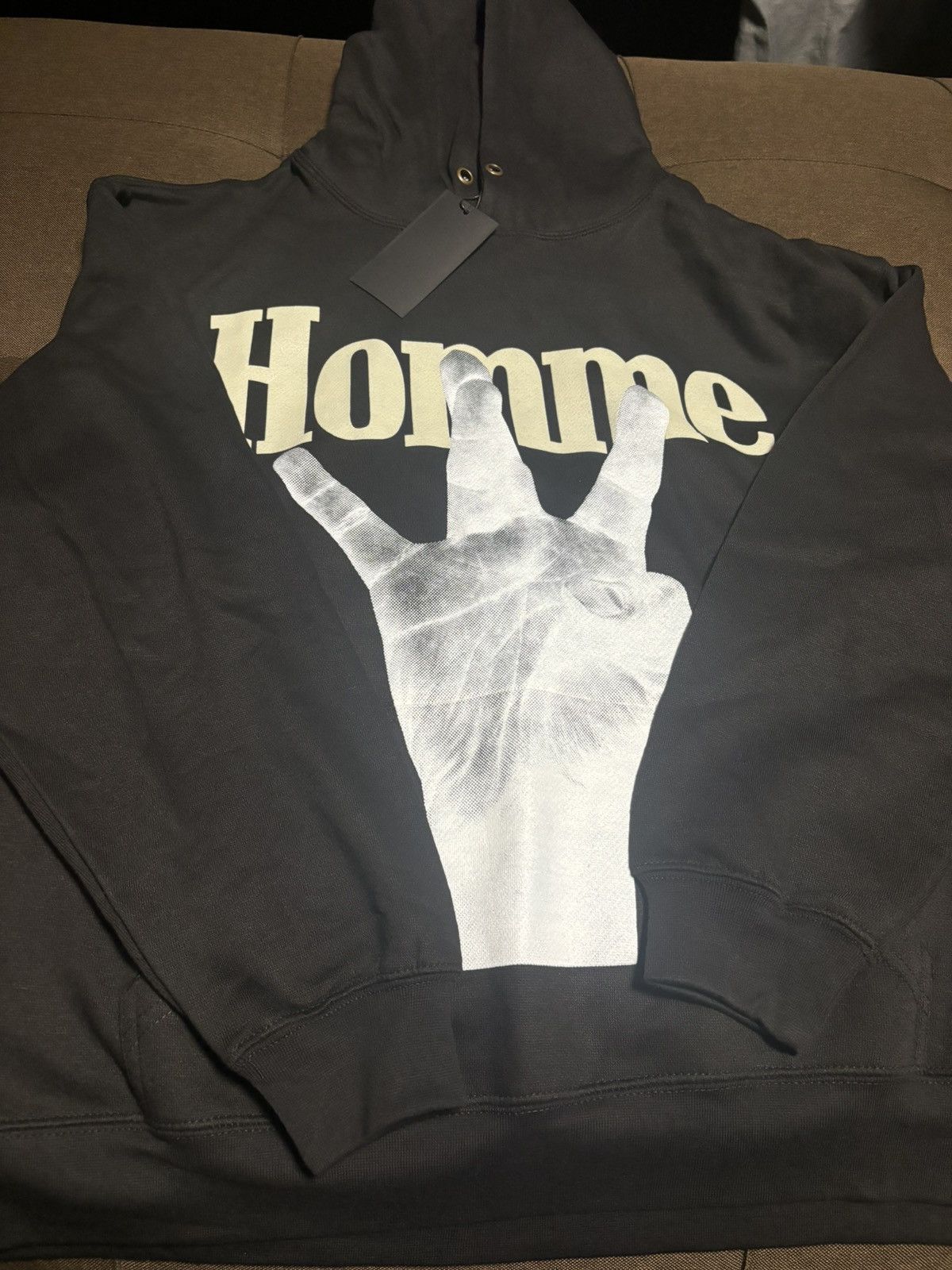 Homme Femme Twisted Fingers Hoodie L