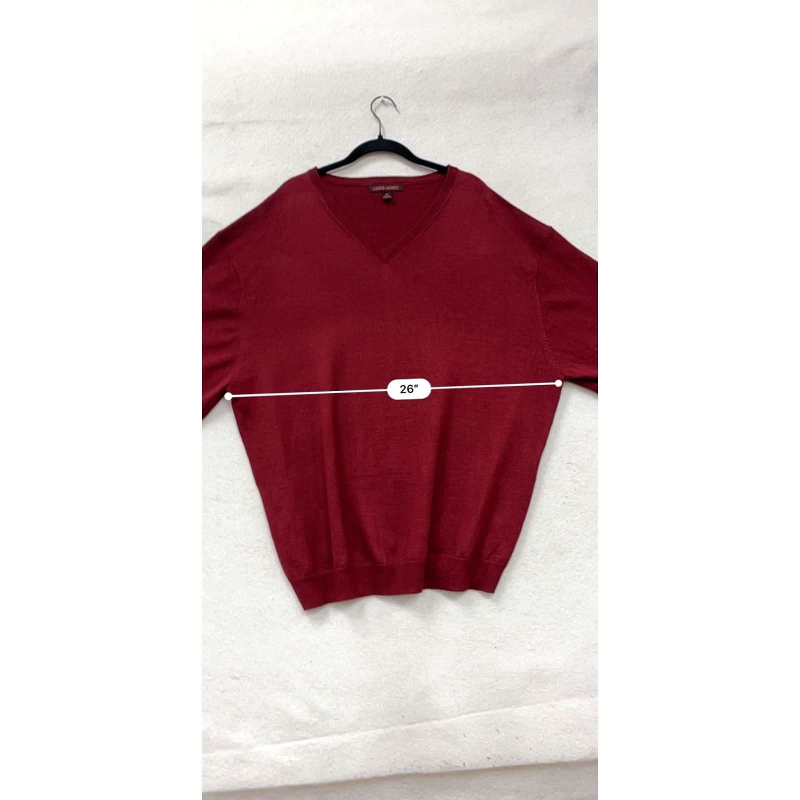 Vintage Linea Uomo Sweater Unisex Adults 4X V-Neck Red Wool Acrylic Pullover Size US XXL / EU 58 / 5 - 8 Thumbnail
