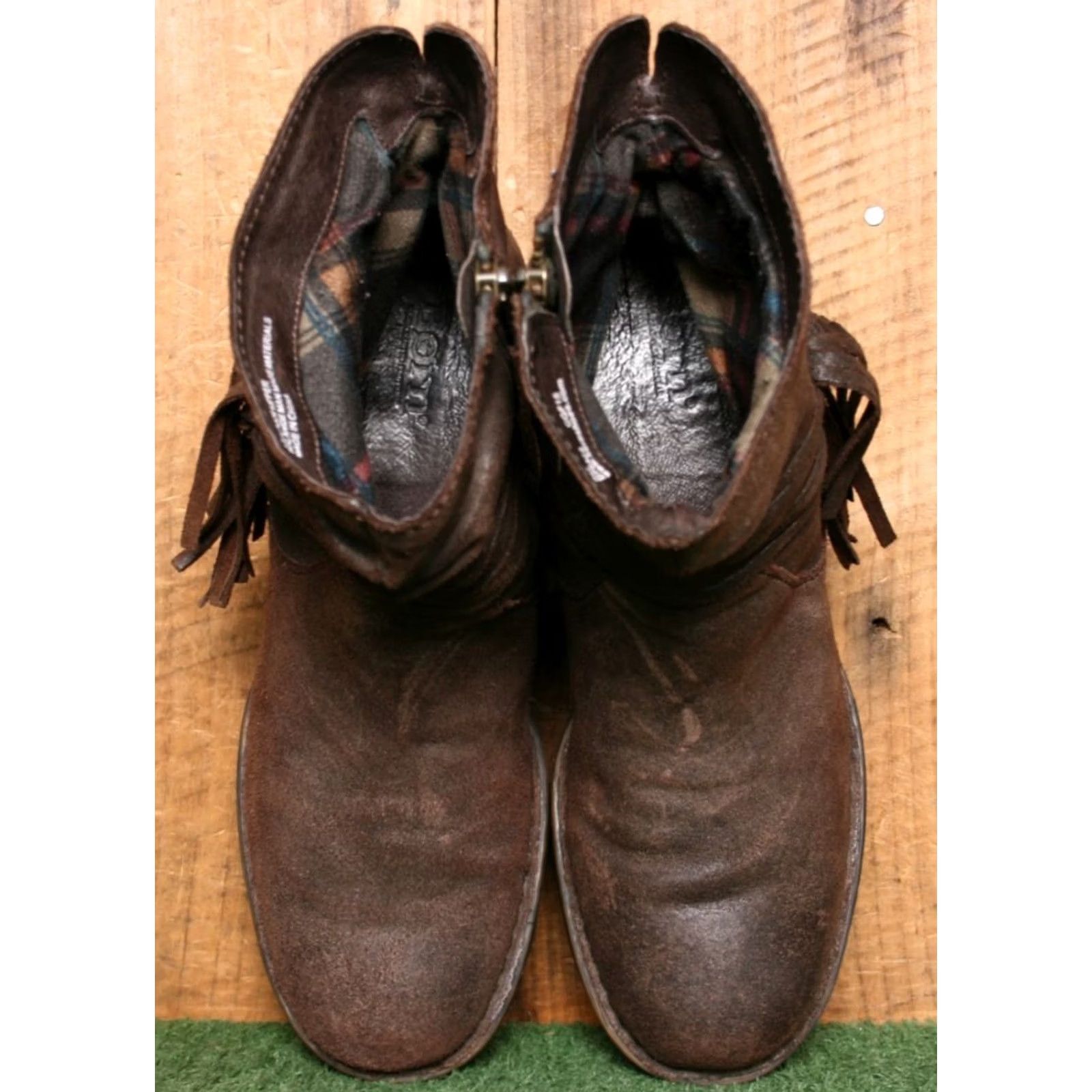 Born BORN Cross Distressed Brown Suede Leather Slouchy Ankle Boots Sz. 8M Size US 8 / IT 38 - 4 Thumbnail