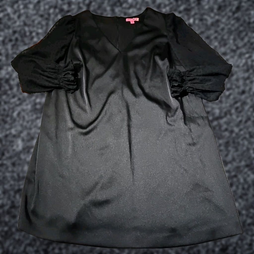 Betsey Johnson Betsey Johnson Dress Womens Plus Size 22w Black Sheer Sleeve Whimsigoth Midi Dress Size 3XL / US 20-22 - 1 Thumbnail