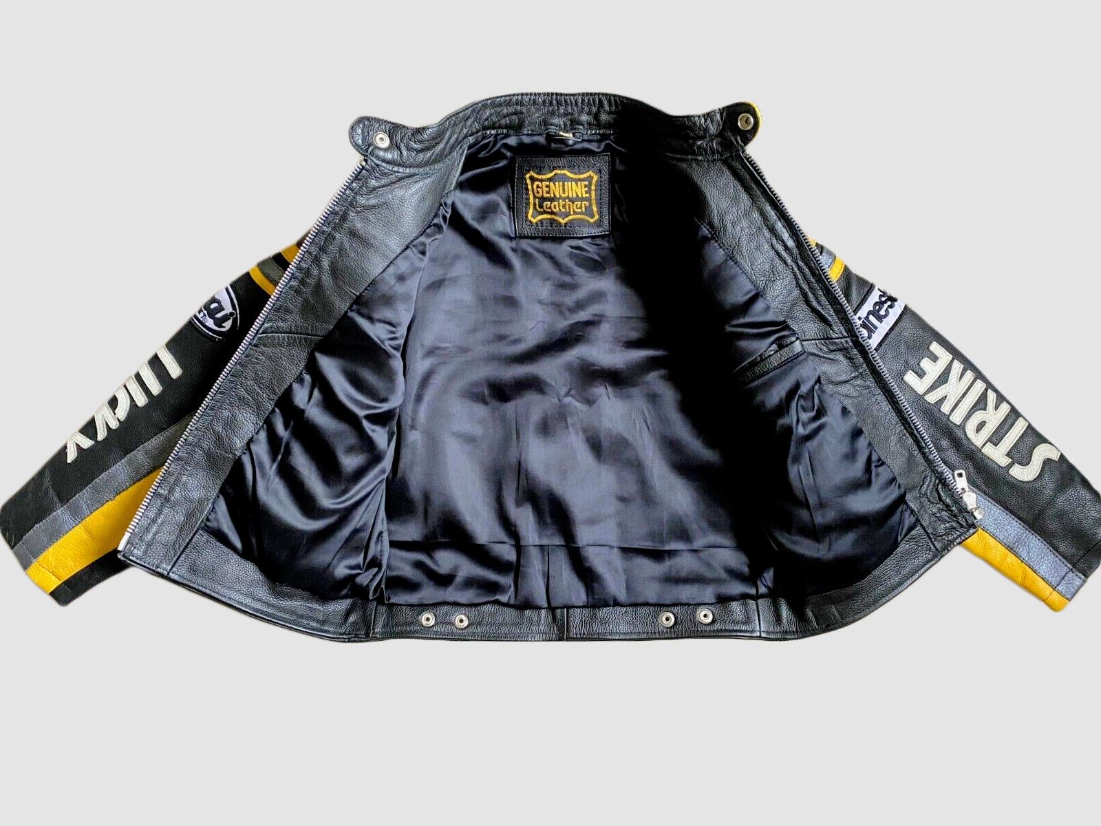 Genuine Leather 🔥 🔥 Lucky strike Racing Leather Jacket Streetwear Size US XS / EU 42 / 0 - 4 Thumbnail