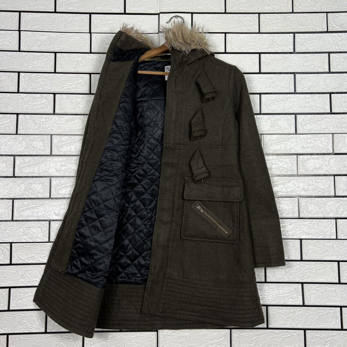 Japanese Brand RODEO CROWNS Faux Fur Hooded Coat Jacket #4088-C186 Size US M / EU 48-50 / 2 - 10 Thumbnail