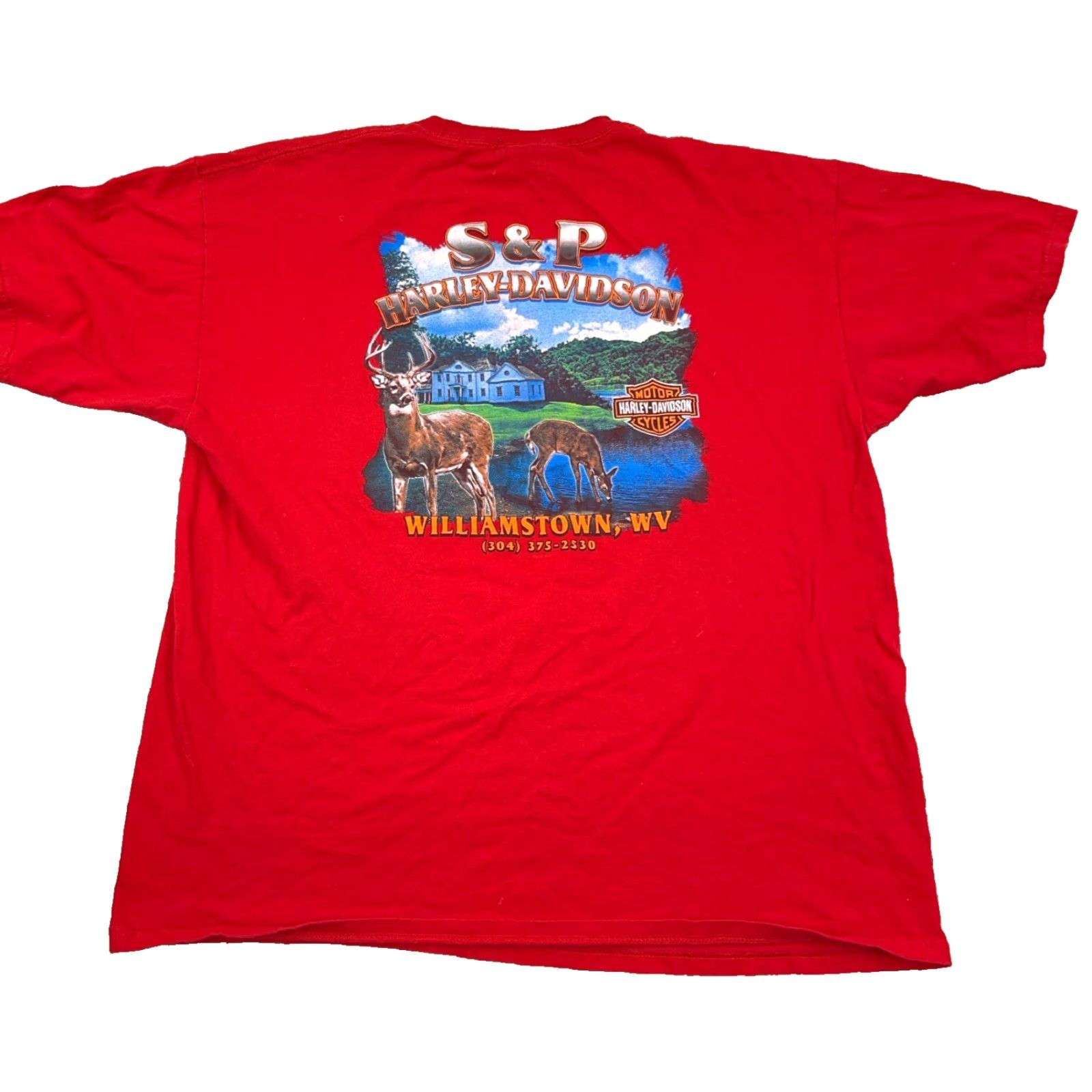 Harley Davidson Harley Davidson Shirt Men XL Red Tee Biker Motorcycle Nature Deer Y2K Retro Size US XL / EU 56 / 4 - 2 Thumbnail