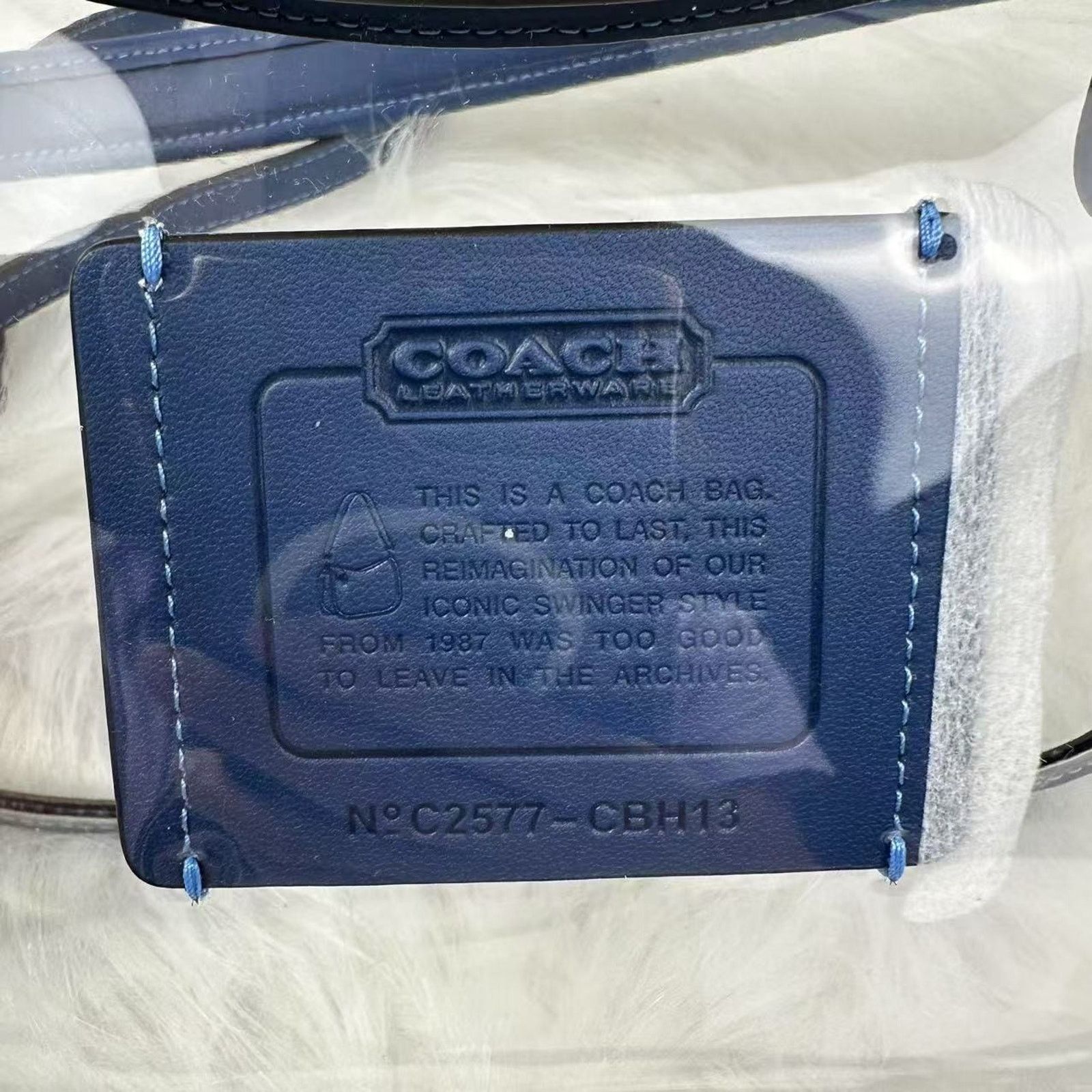 Coach Coach Stadium Swinger Clear PVC Dust CBH13 Silver/True Blue Size ONE SIZE - 4 Thumbnail