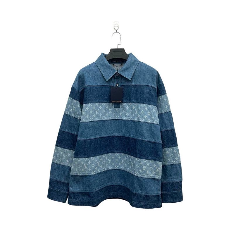 Louis Vuitton Louis Vuitton Blue striped full-print polo long sleeve Size US M / EU 48-50 / 2 - 2 Thumbnail