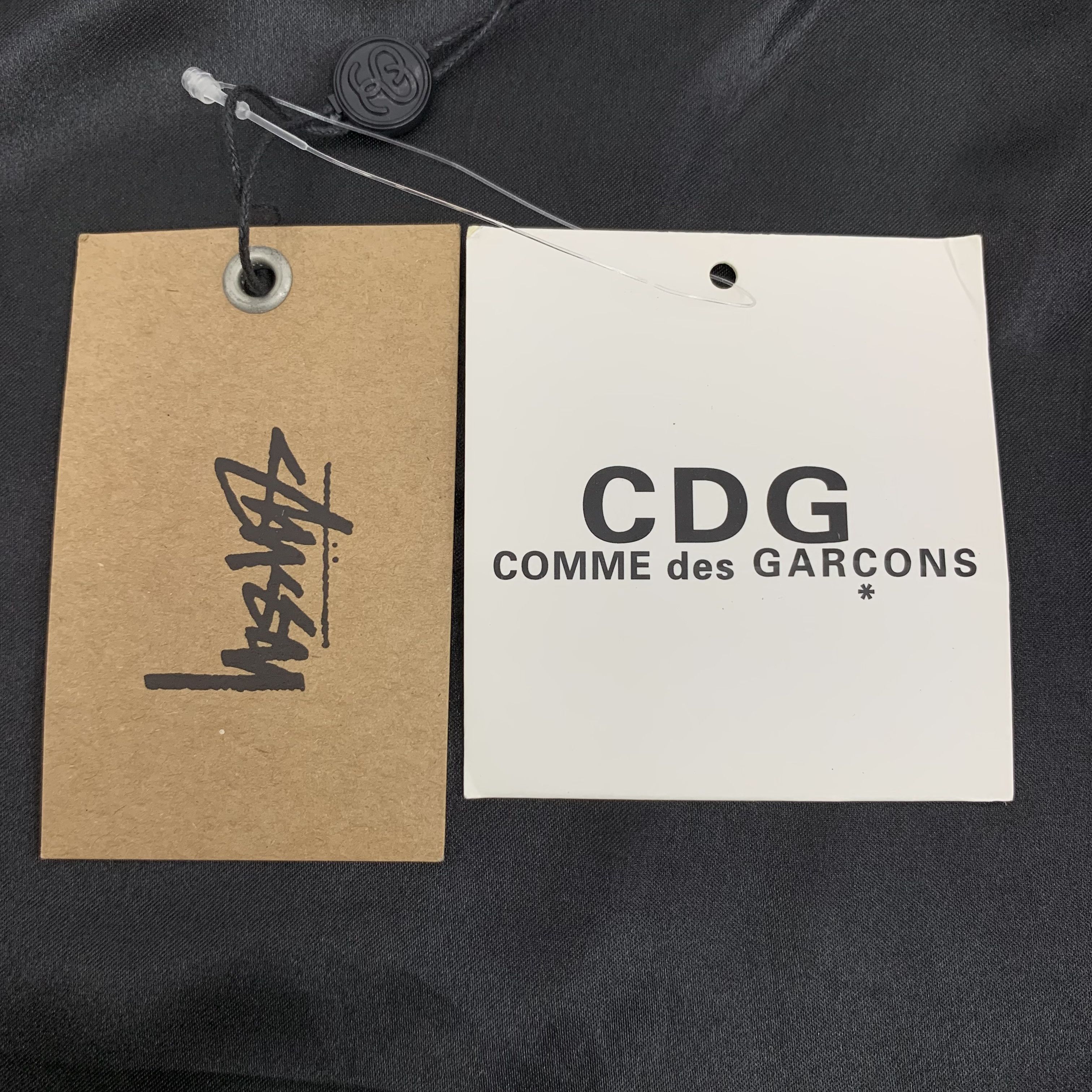 Stussy Stussy x CDG Stripe Logo Zip Jacket Navy (M) Size US M / EU 48-50 / 2 - 7 Thumbnail
