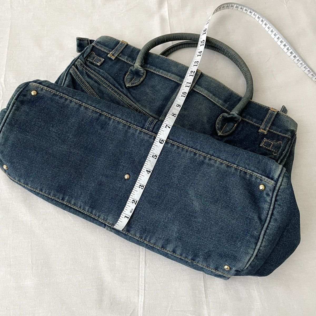 Japanese Brand Birkin Style Denim Handmade Bag by Via Demizon Doux Japan Size ONE SIZE - 12 Thumbnail