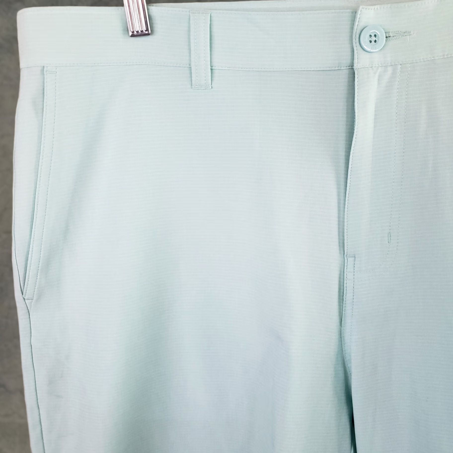 TravisMathew Travis Mathew Chino Shorts Mens 40x10 Aqua Blue Stretch Wrinkle Resistant Casual Travel Pockets Size US 40 / EU 56 - 1 Thumbnail