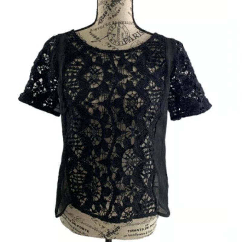 Other American Eagle Women’s Size XS Lace Top Black Sheer Size XS / US 0-2 / IT 36-38 - 1 Thumbnail