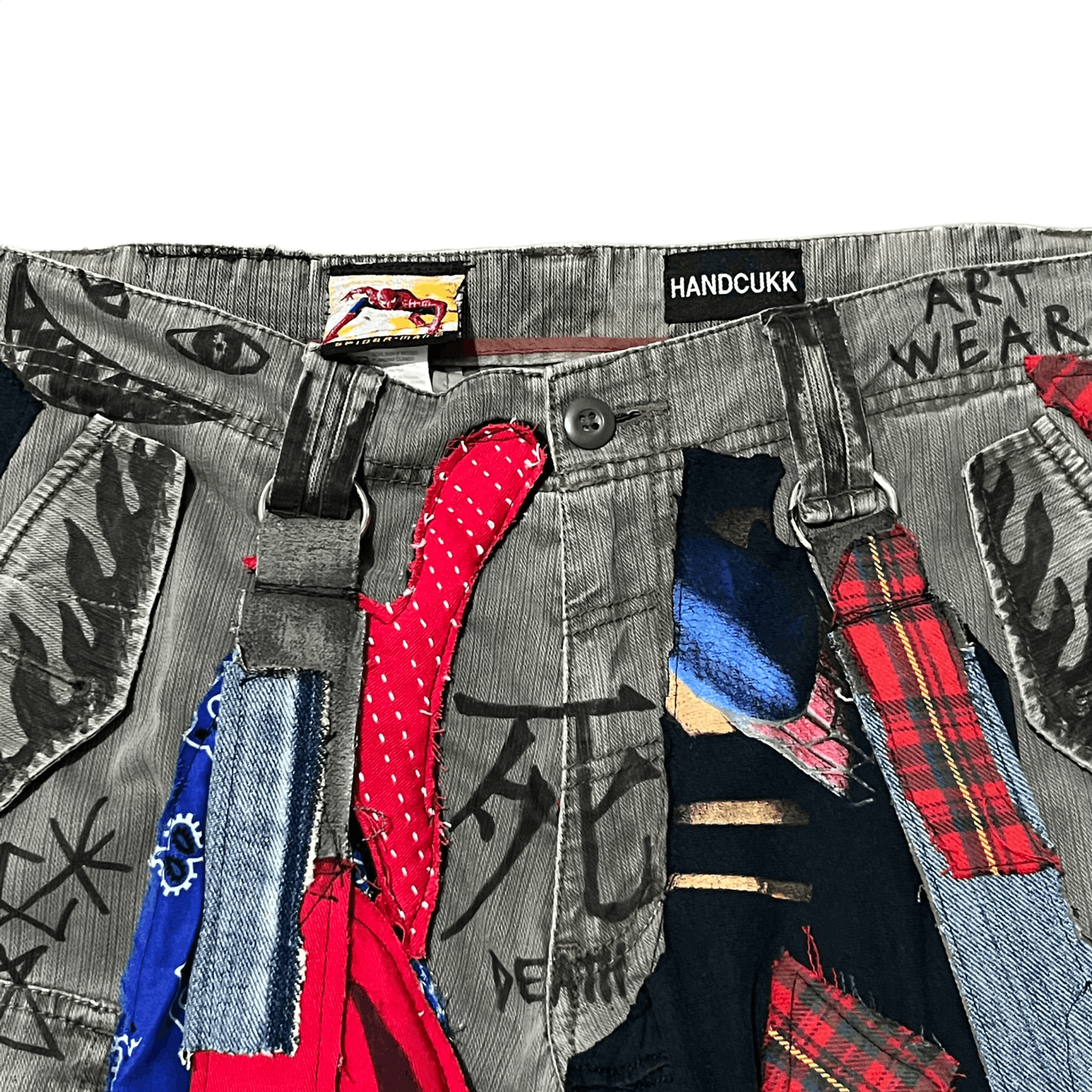 Handmade Custom Patchwork Bondage Spiderman Cargo Pants Size US 32 / EU 48 - 7 Thumbnail