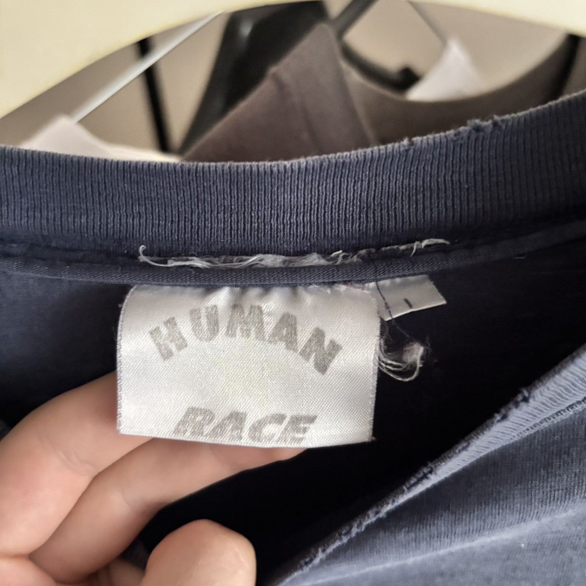 Vintage Vintage 90’ Human Race Faded and Distressed Navy T-Shirt ERD Size US L / EU 52-54 / 3 - 3 Thumbnail
