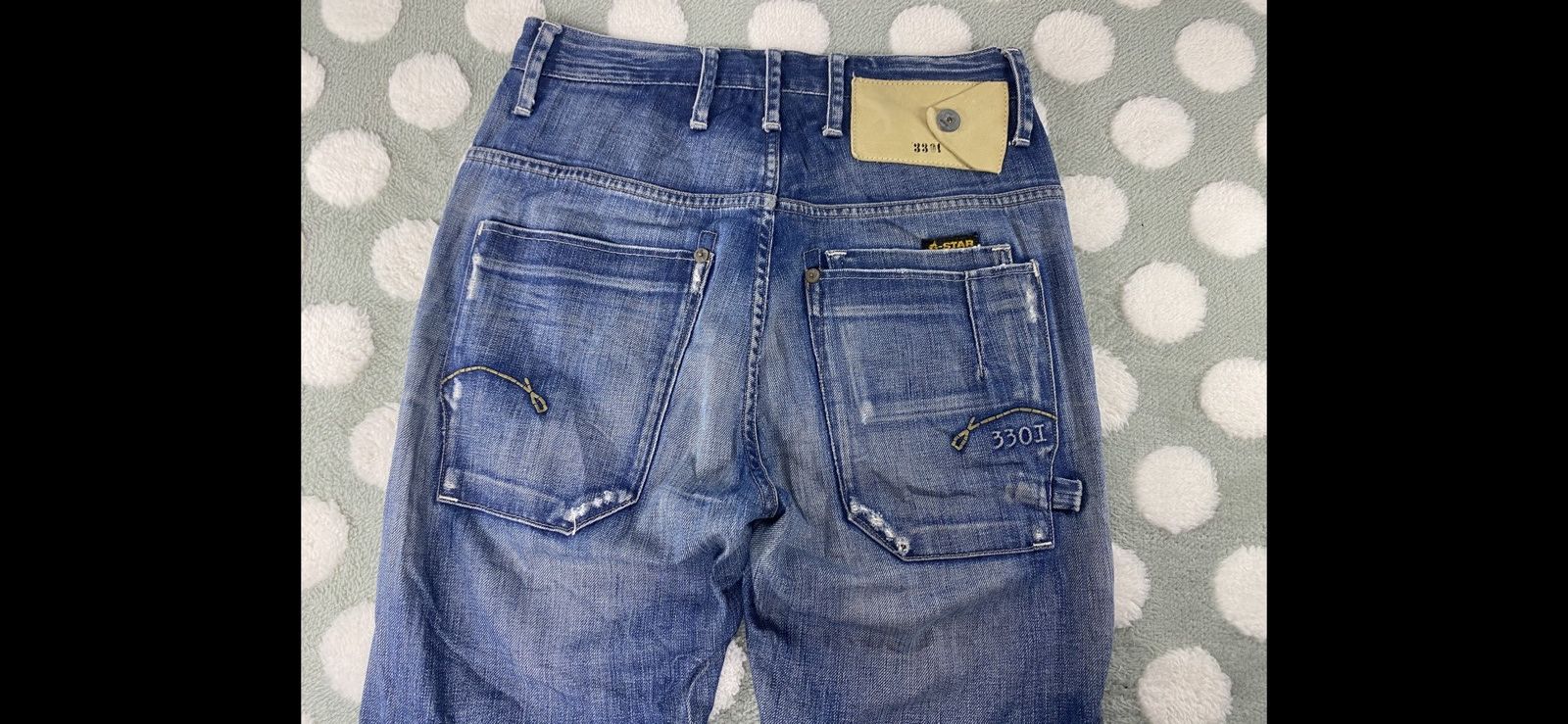 G-Star Vintage G Star Raw 3301 Steel Loose Tapered Button Fly Size US 29 - 20 Thumbnail