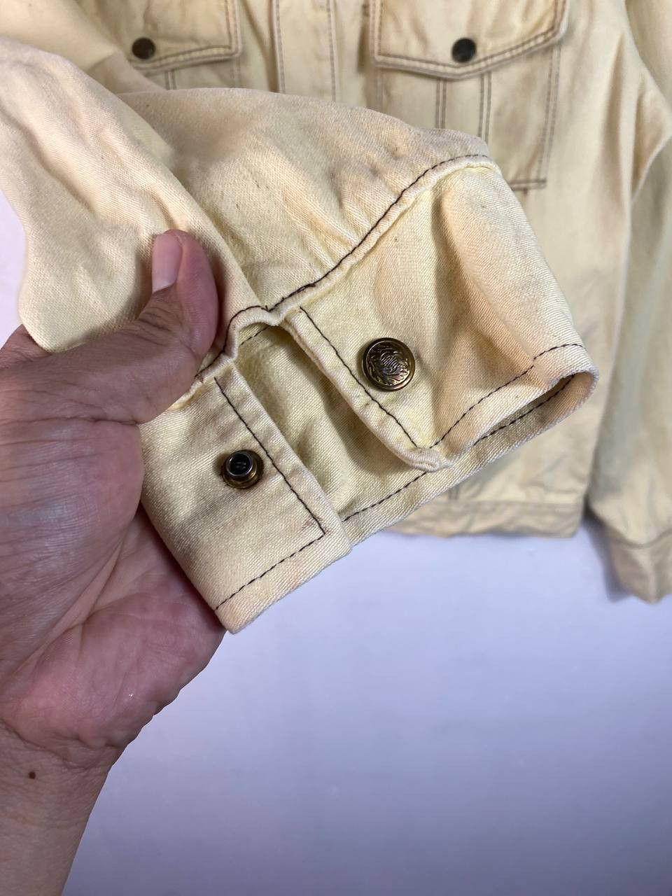 Vintage vintage mann yellow denim jacket nice design Size US L / EU 52-54 / 3 - 4 Thumbnail