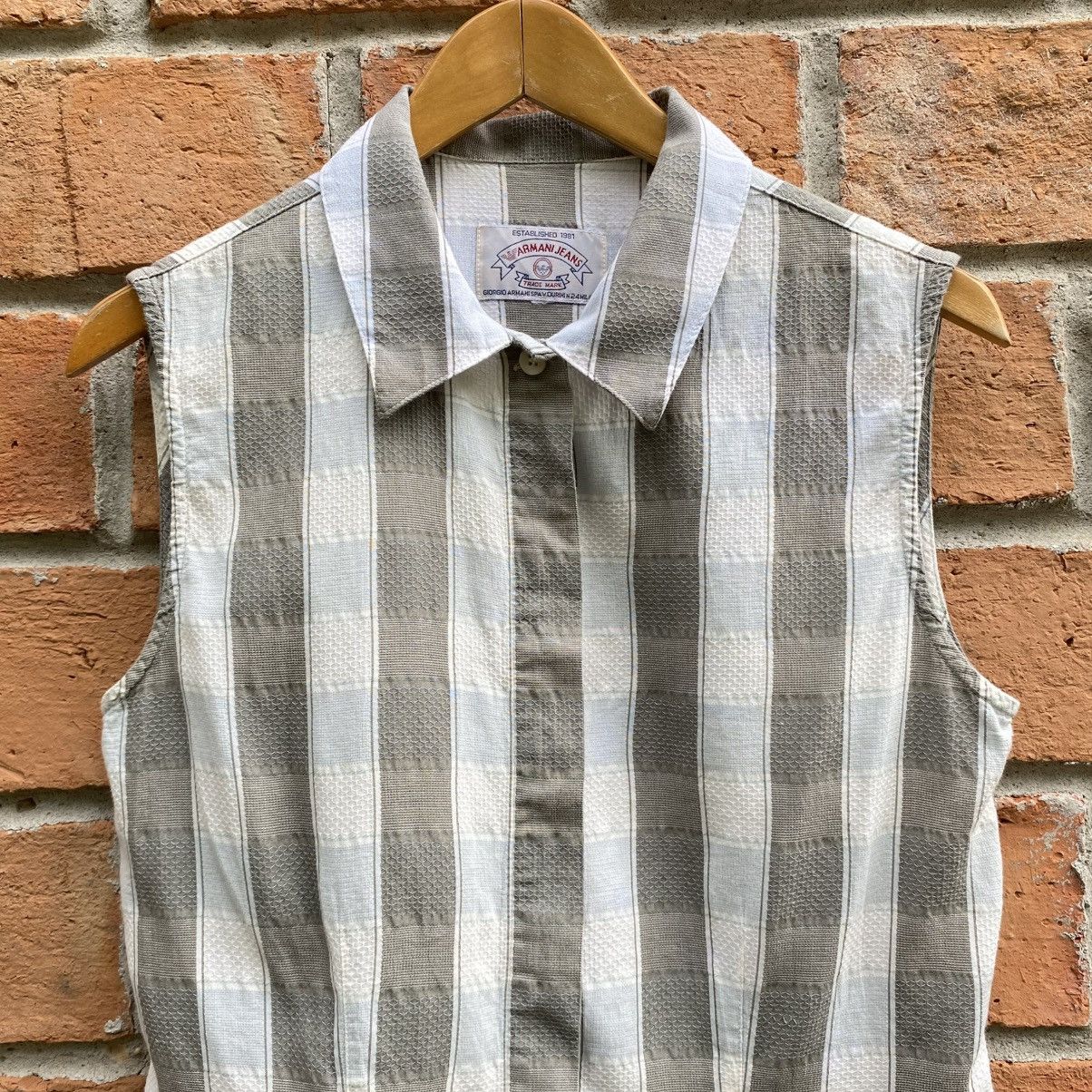 Armani ARMANI JEANS Sleeveless Check Shirt Size M / US 6-8 / IT 42-44 - 6 Thumbnail