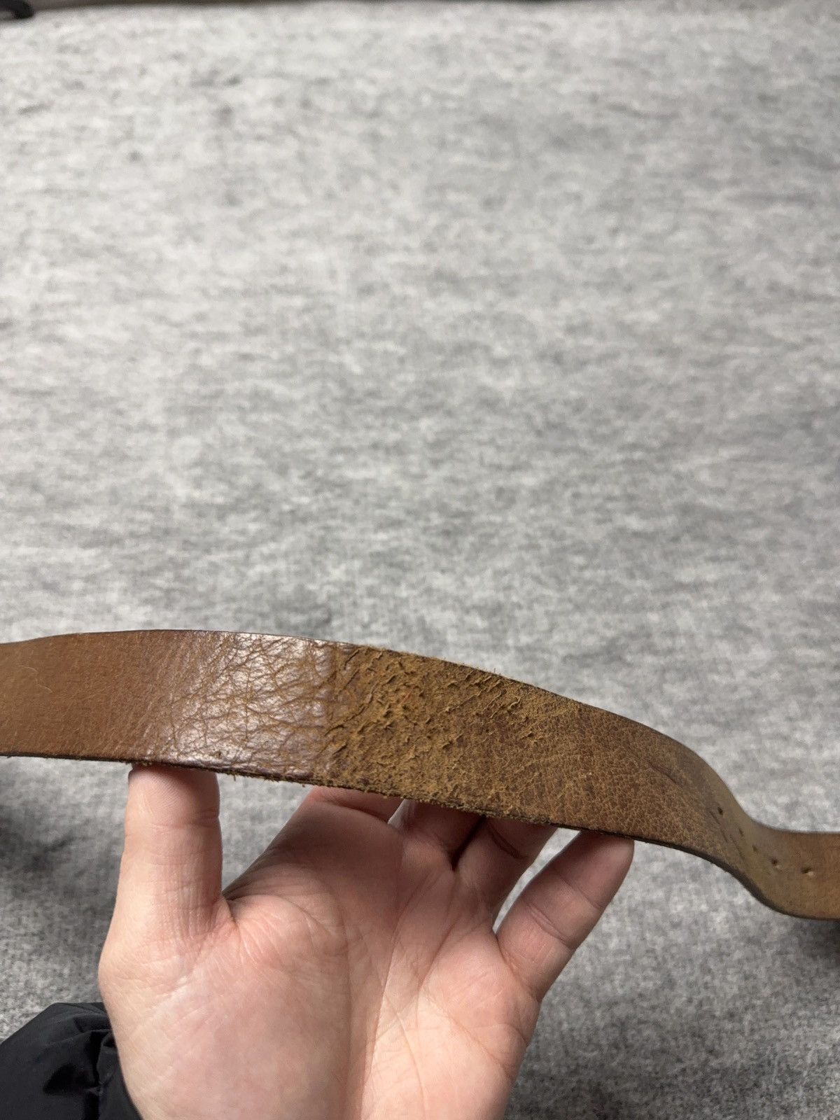 Vintage Vintage Roy Robson Brown Leather Belt Minimal Metal Buckle Size ONE SIZE - 6 Thumbnail