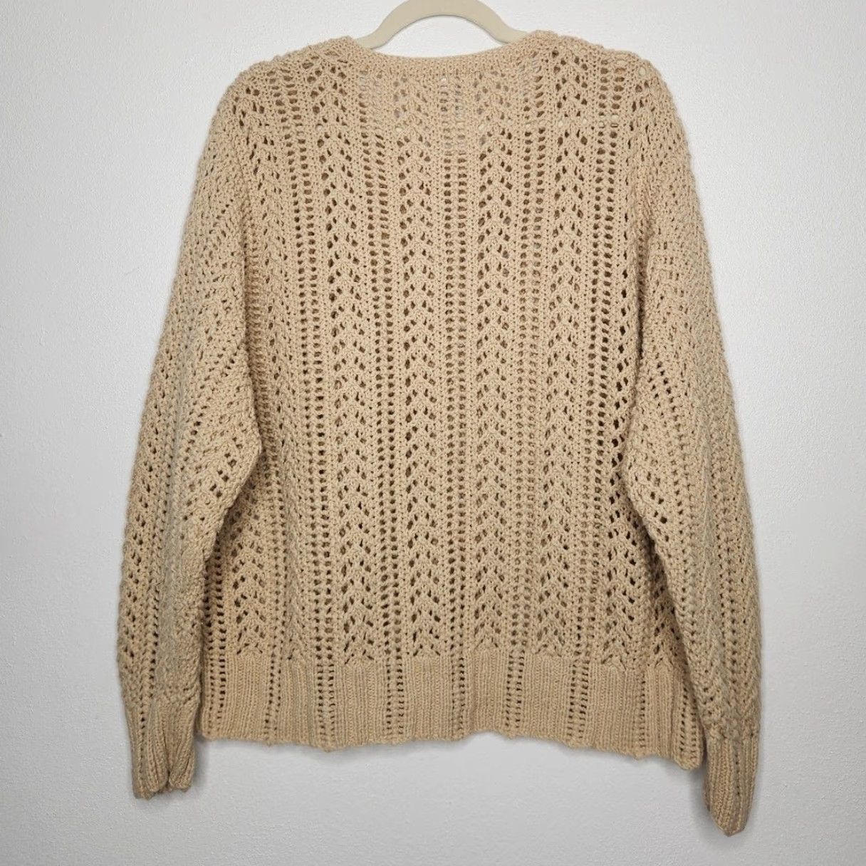 Vintage VINTAGE Kelly Scott Cardigan Unisex Adults 3XL Tan Knit Crochet Fairy Whimy Grandma Button Sweater Size XXL / US 16-18 / IT 52-54 - 5 Thumbnail