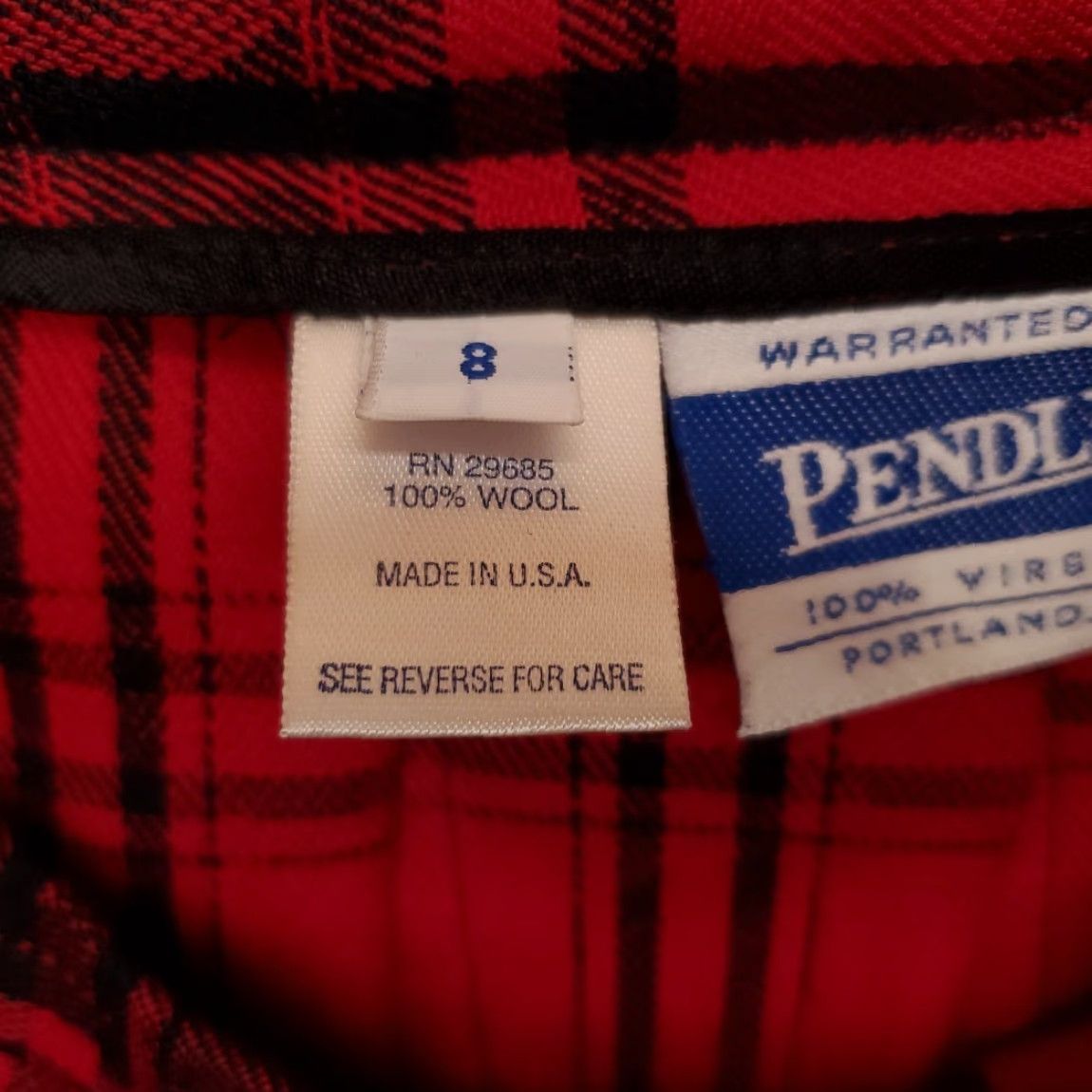 Pendleton VINTAGE Pendleton Skirt Womens 8 Red Black Plaid 100% Wool Pleated Made in USA Size 30" / US 8 / IT 44 - 5 Thumbnail