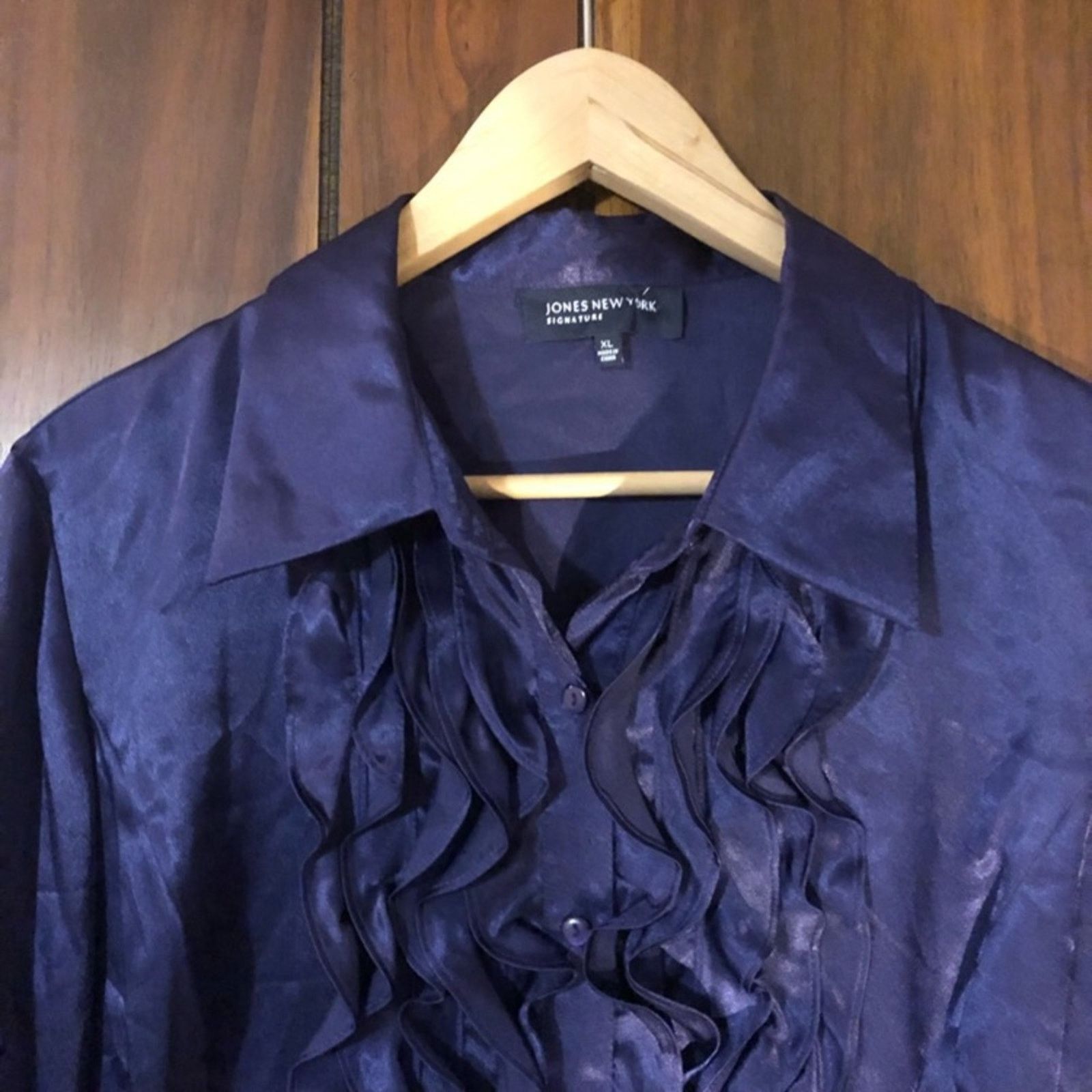 Jones New York NWT Jones New York Signature Purple Ruffled Top Size XL / US 12-14 / IT 48-50 - 3 Thumbnail