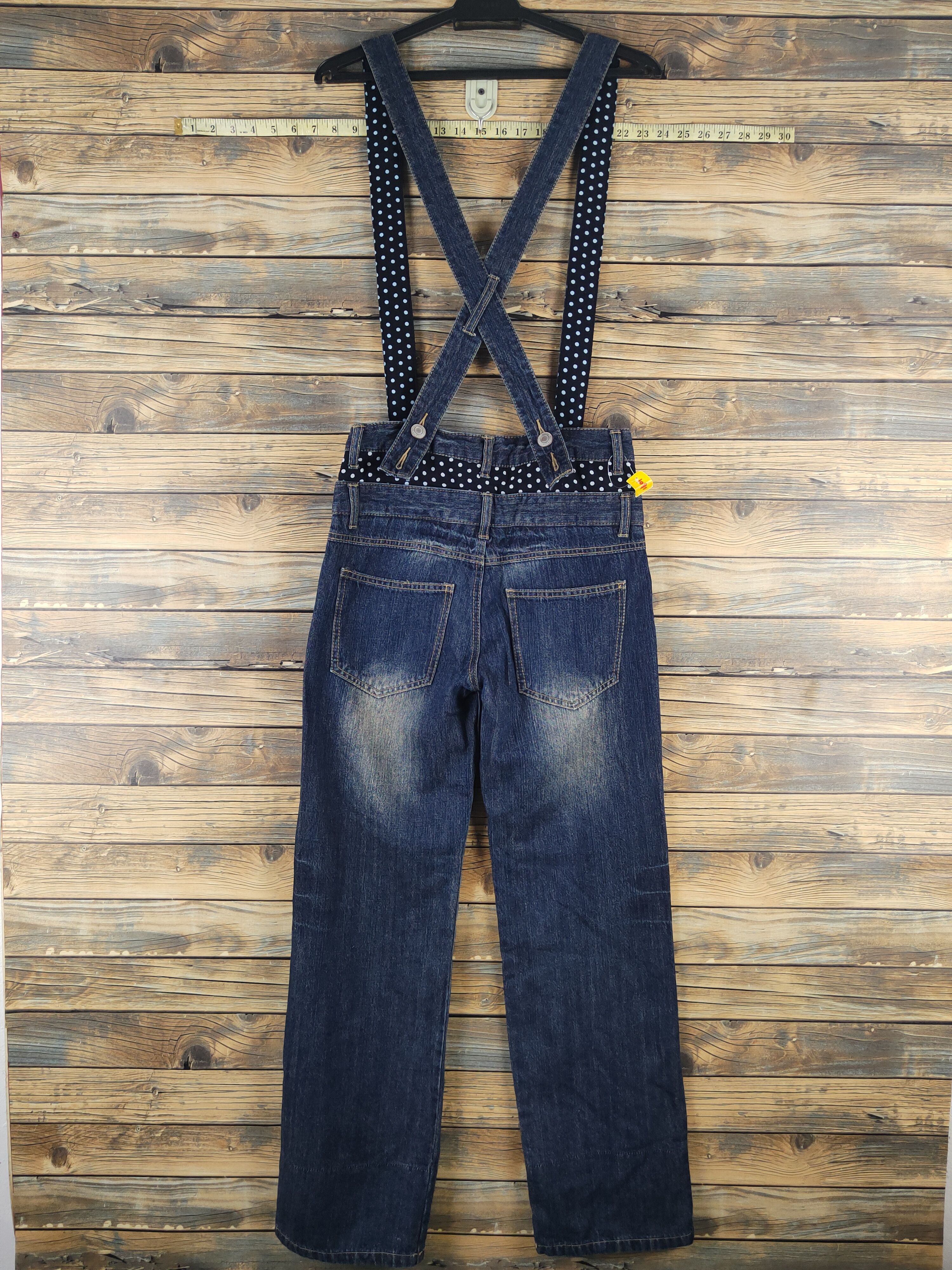 Japanese Brand DL Japanese Brand Dark Blue Suspender Soft Jeans #1090 Size 28" / US 6 / IT 42 - 11 Thumbnail