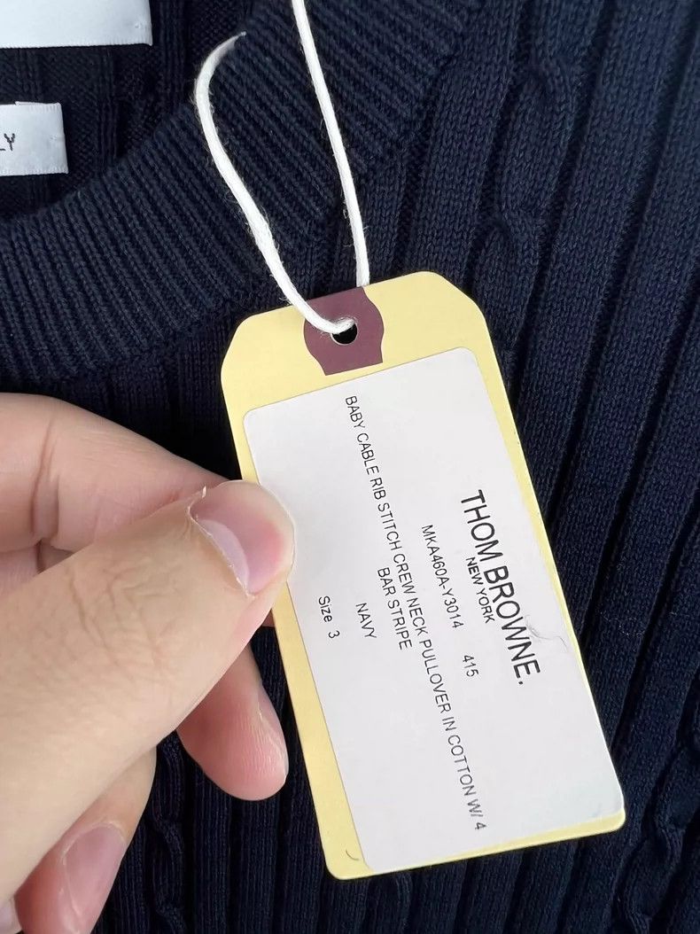 Thom Browne Thom Browne Navy blue knit sweater Size US L / EU 52-54 / 3 - 3 Thumbnail