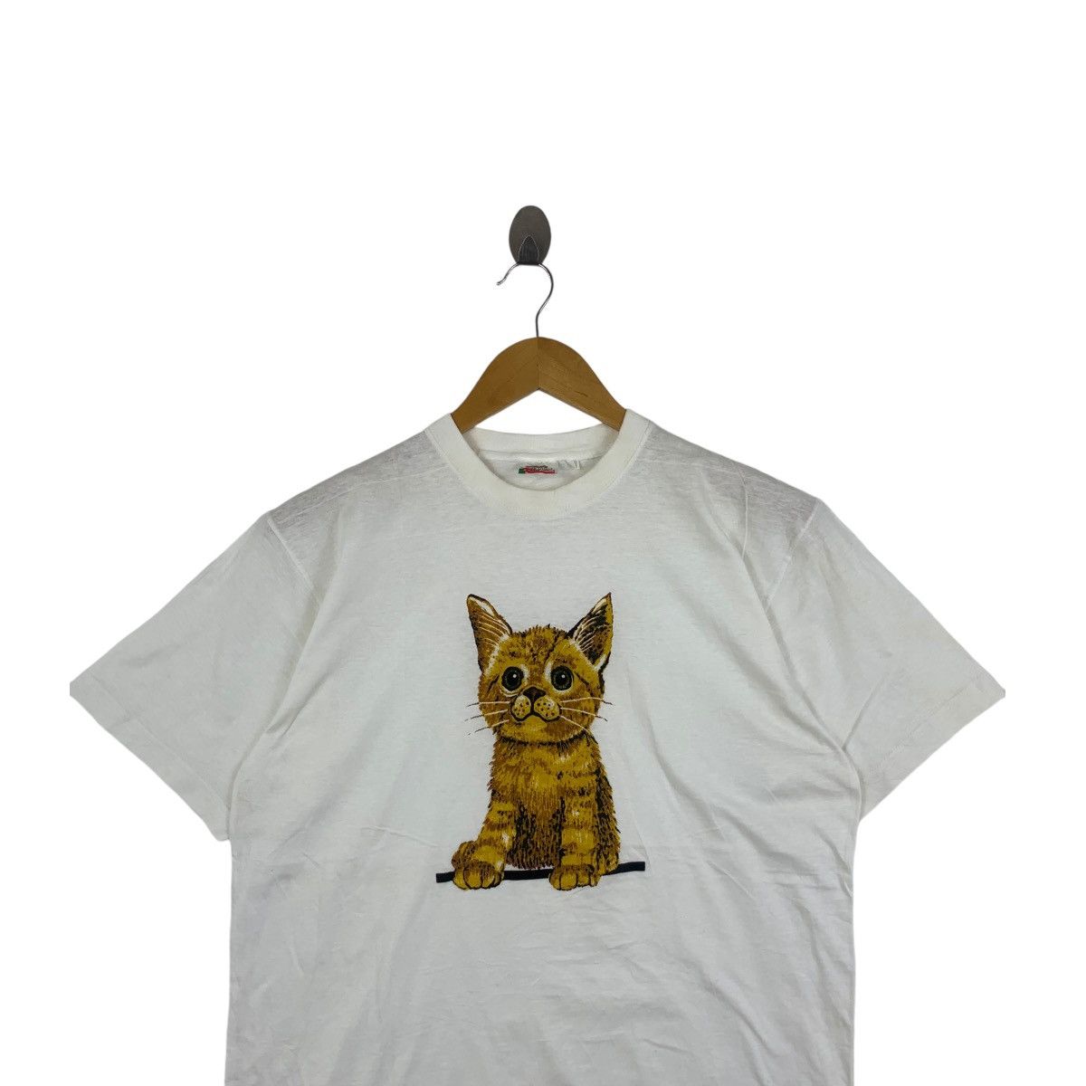 Vintage Vintage 90’ KITTY CAT CARTOON Illustration Tee Shirt Size L / US 10 / IT 46 - 2 Thumbnail