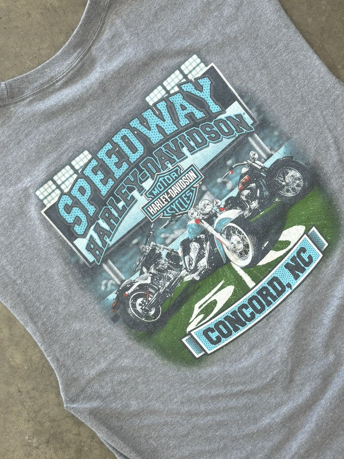 Harley Davidson × Vintage Vintage Harley Davidson Cut Sleeves Speedway Concord Large Size US L / EU 52-54 / 3 - 4 Thumbnail