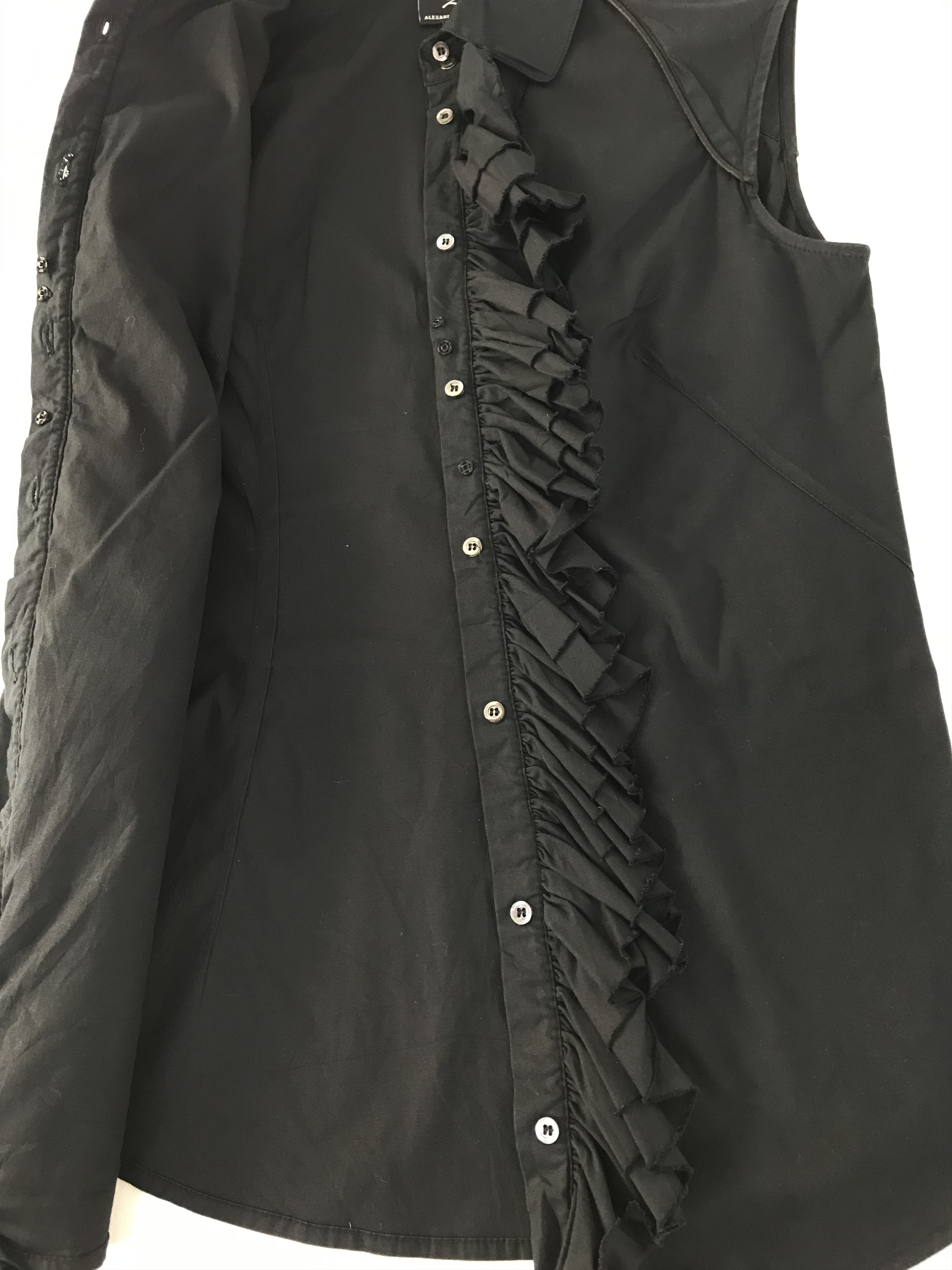 MCQ Alexander McQueen Black Blouse Top Ruffle