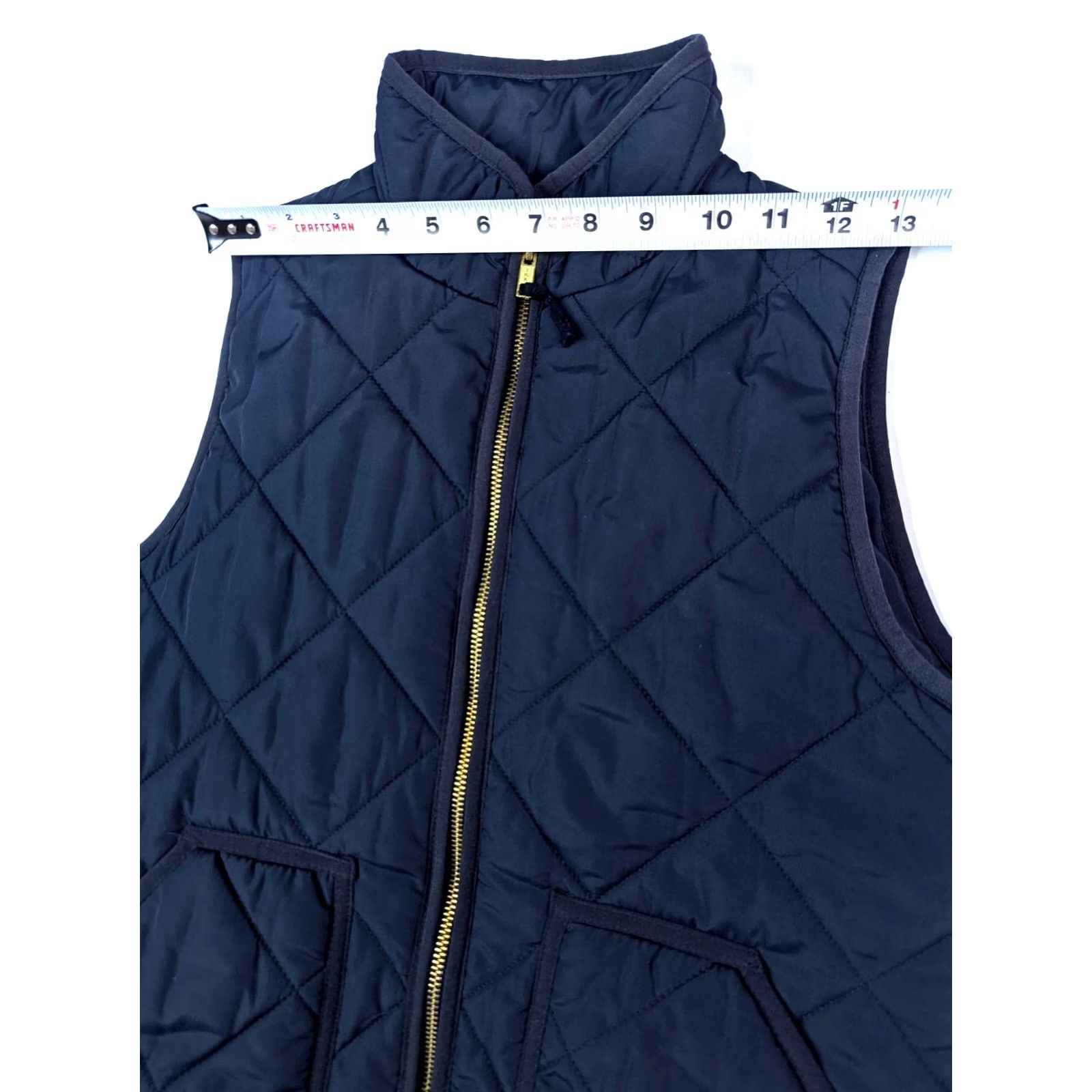 J.Crew J. Crew Quilted Vest Men XS Navy Blue Insulated Lightweight Pockets Zip Mid-Length Jacket Coat Outerwear Size US XS / EU 42 / 0 - 4 Thumbnail