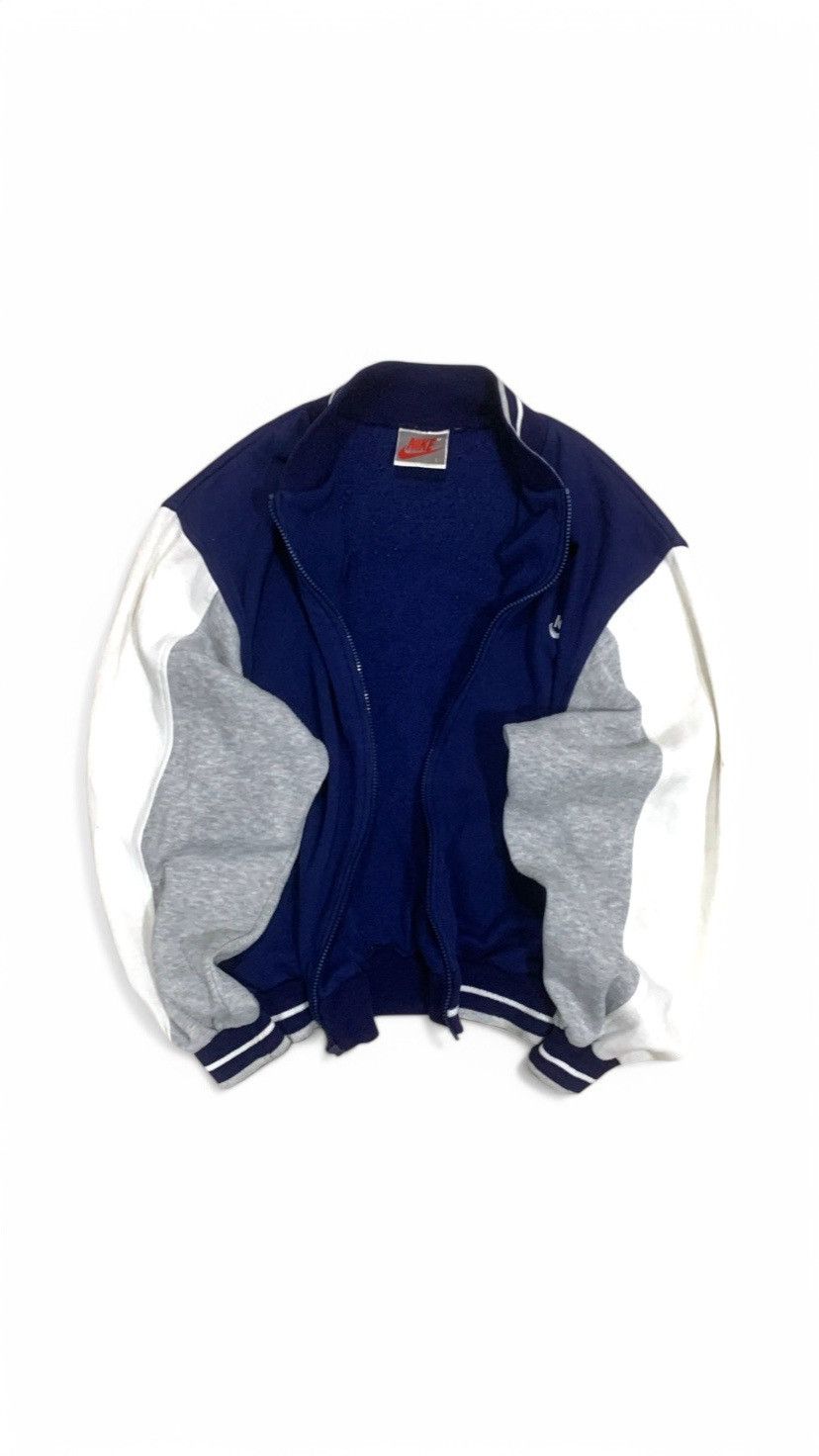 Nike × Vintage Vintage 90s Nike Bomber Varsity Jacket Zip Up Size US L / EU 52-54 / 3 - 3 Thumbnail