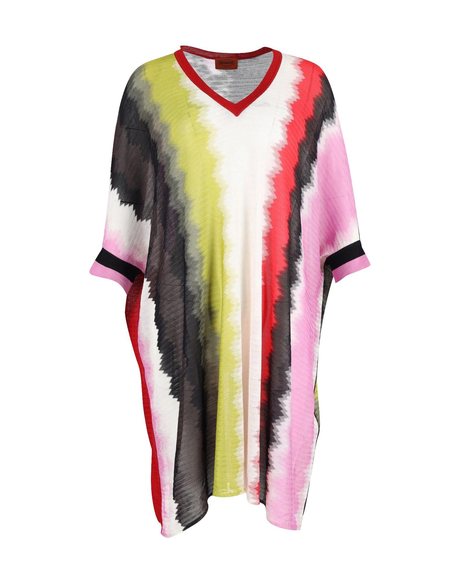 Image of Missoni Multicolor V Neck Rayon Dress, Women's (Size Small)