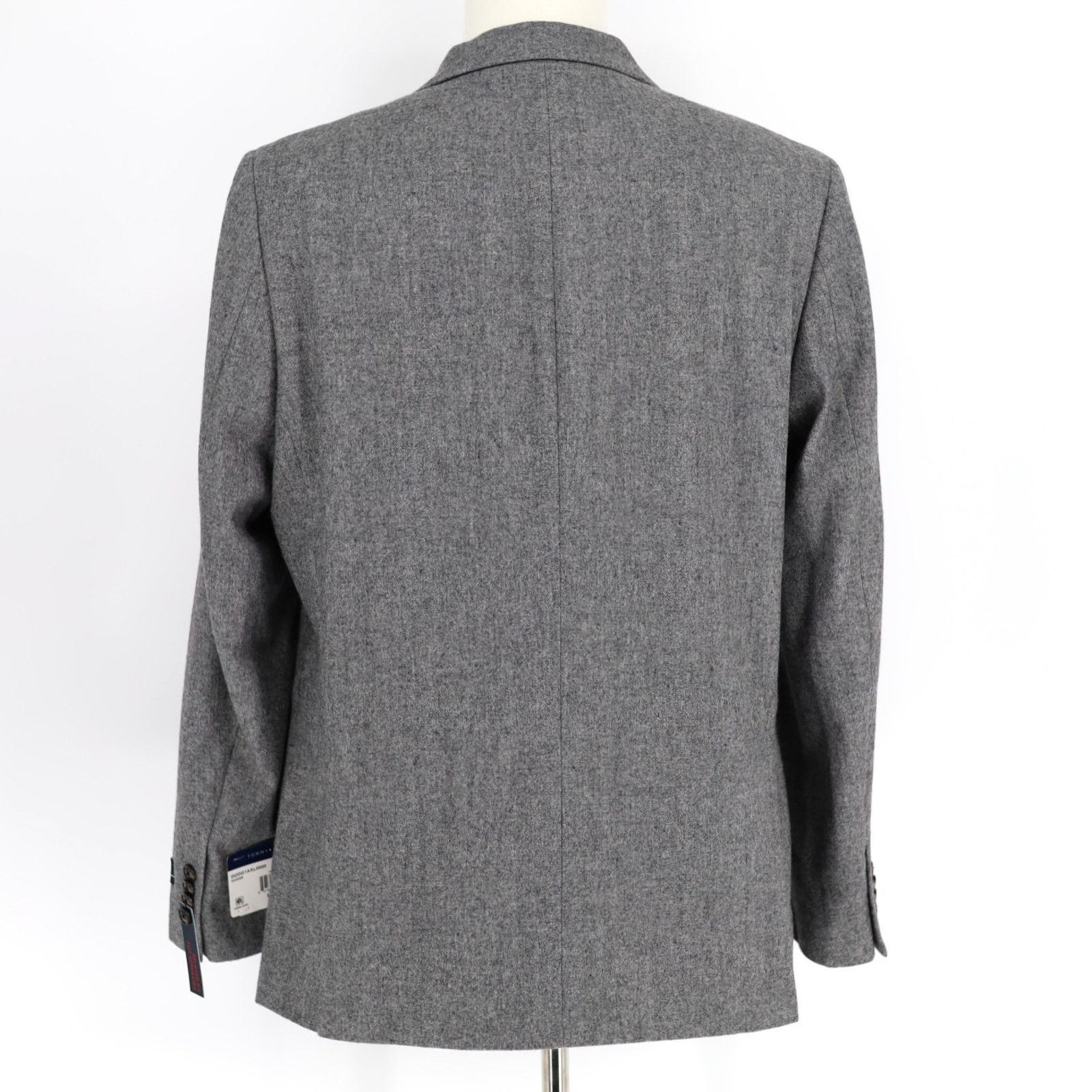 Tommy Hilfiger Tommy Hilfiger Men's Grey Wool Double-Breasted Jacket 40L Size 40L - 4 Thumbnail