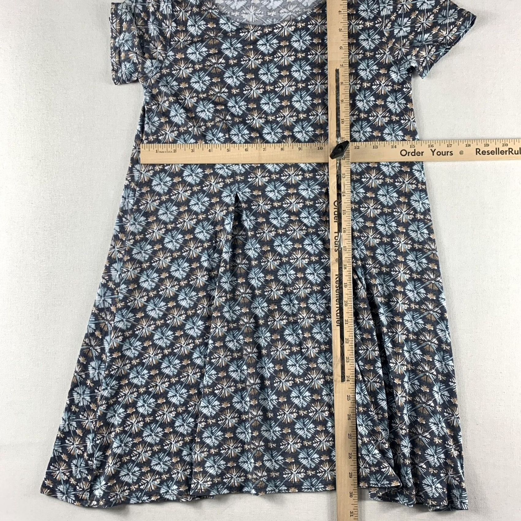 Vintage SILENCE NOISE SHIRT DRESS WOMENS XS BLUE BROWN SHORT SLEEVE MODAL POLYESTER Size XS / US 0-2 / IT 36-38 - 3 Thumbnail
