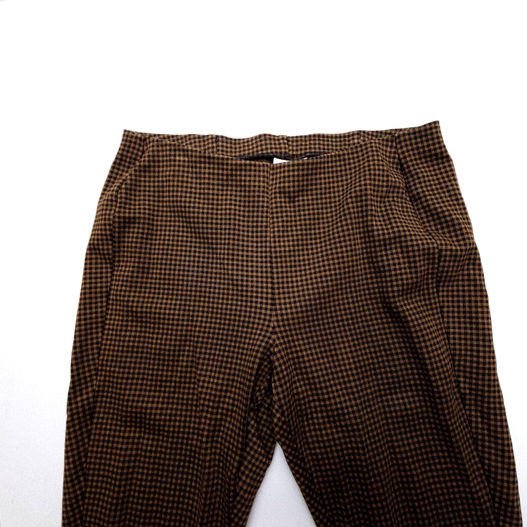 J. Jill J. Jill Ponte Leggings Pants Womens Large Petite Brown Check Career Stretch Crop Pant Size 36" / US 14 / IT 50 - 4 Thumbnail