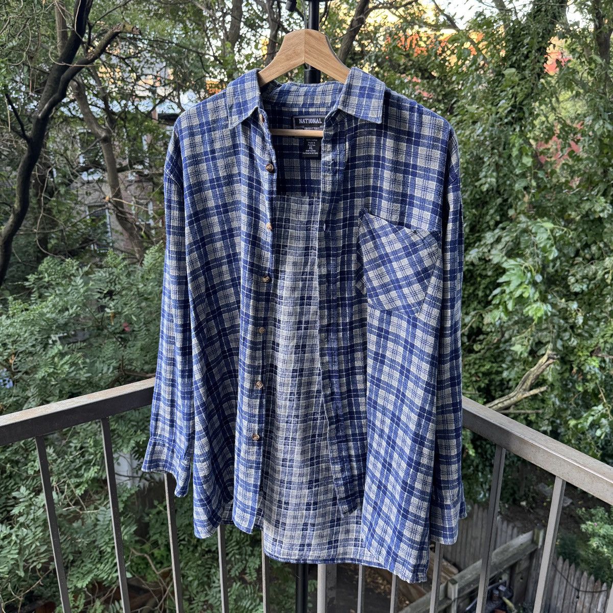 Vintage Thrashed Faded Distressed Flannel Shirt ERD Grunge Chrome Size US XL / EU 56 / 4 - 1 Thumbnail
