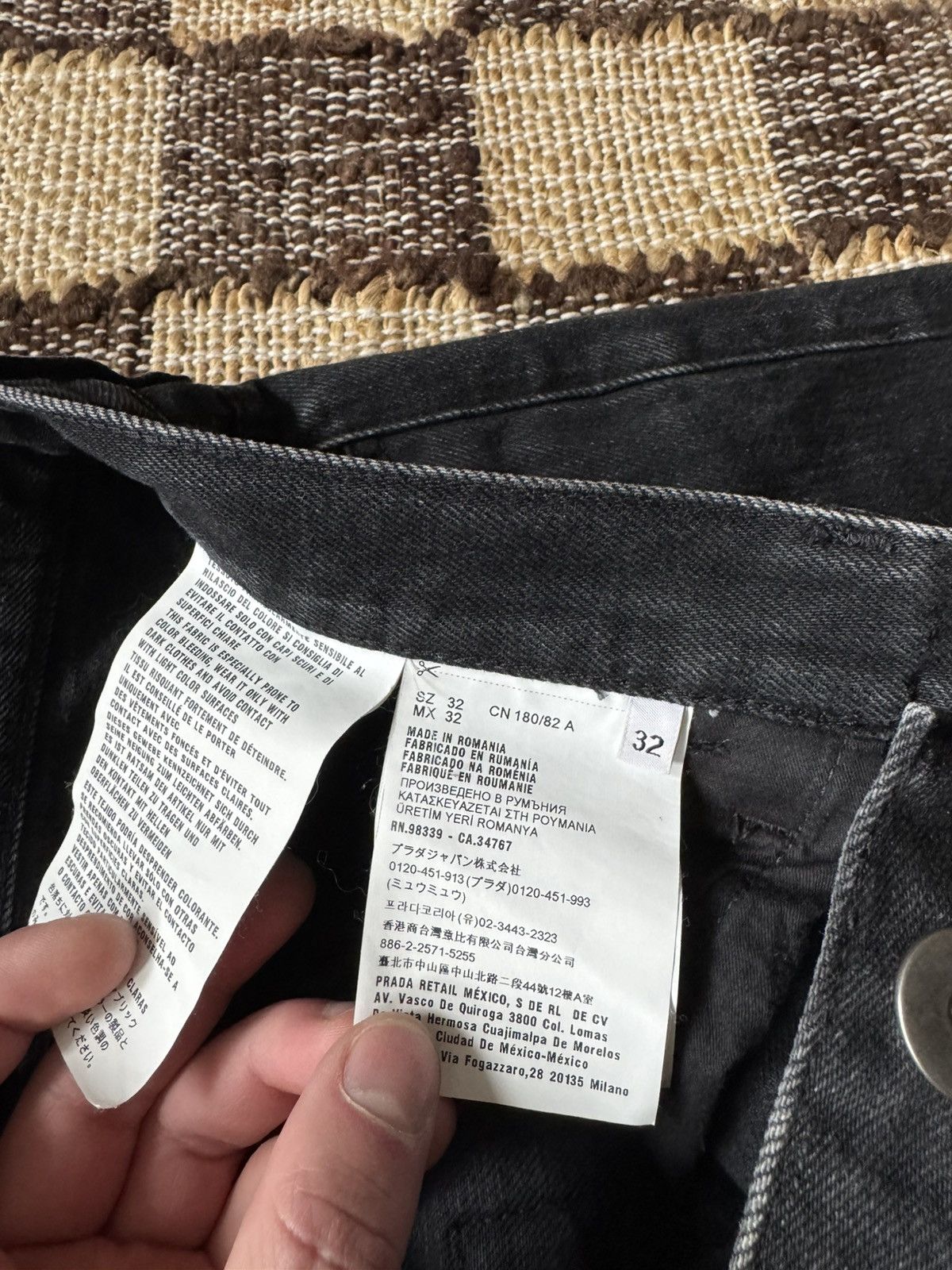Prada Black Triangle Logo Denim Size US 32 / EU 48 - 6 Thumbnail
