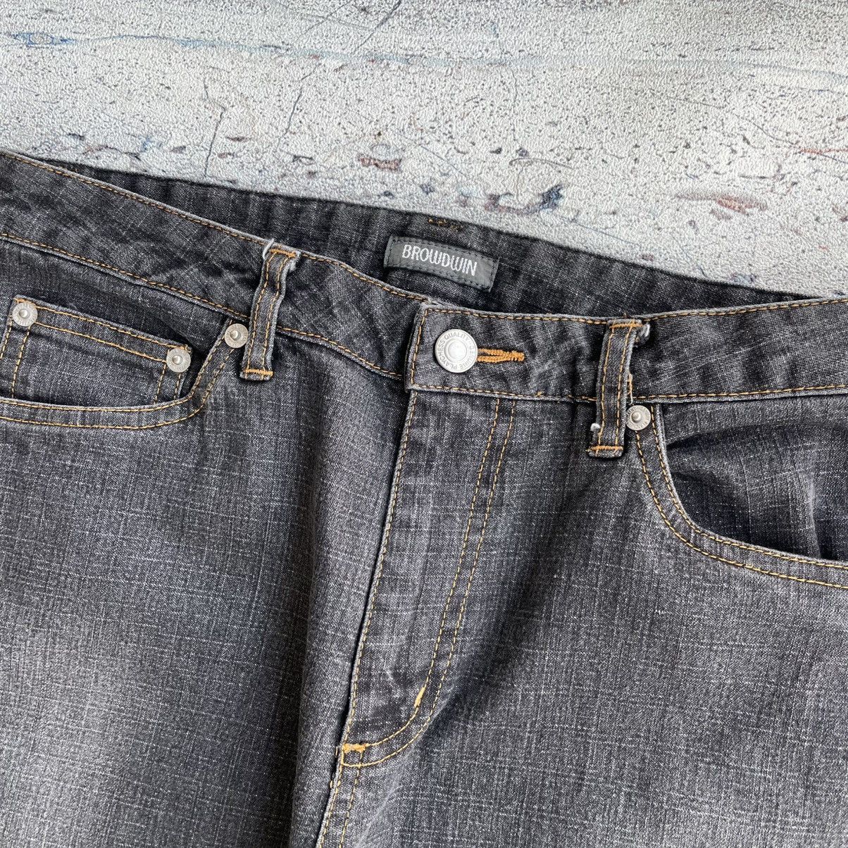 Japanese Brand Vintage Browdwin Destructive Asymmetrical Flared Denim Pants Size US 29 - 6 Thumbnail