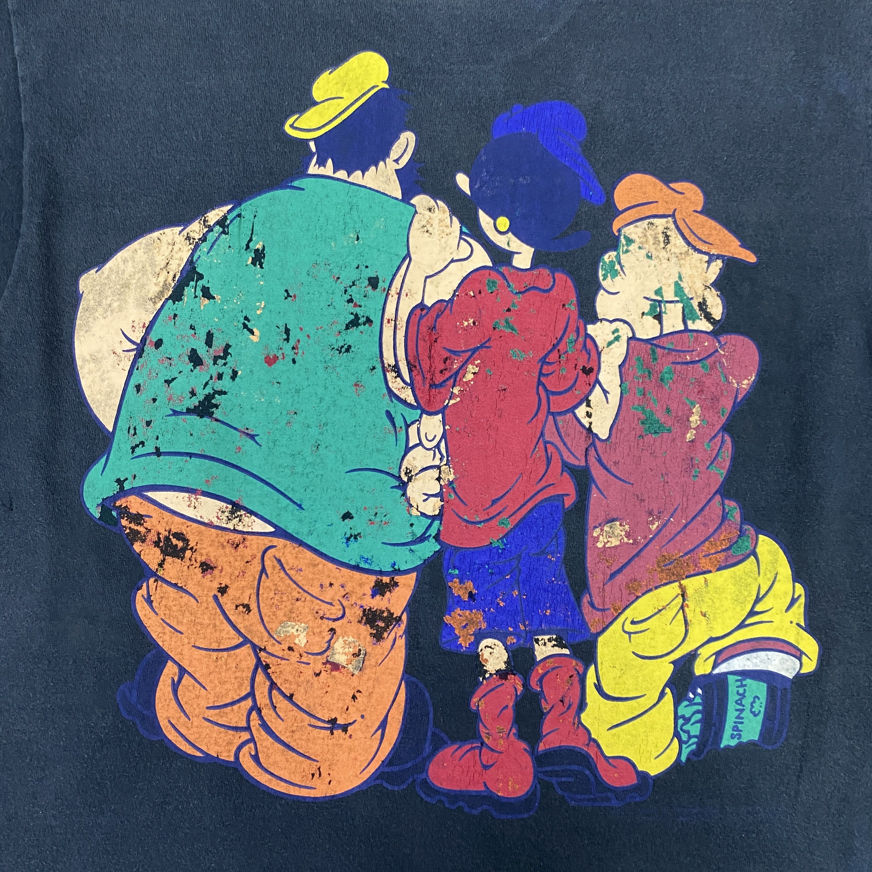 Fruit Of The Loom Vintage Popeye Olive Oyl Brutus Bluto Tshirt - I077 Size US M / EU 48-50 / 2 - 6 Thumbnail