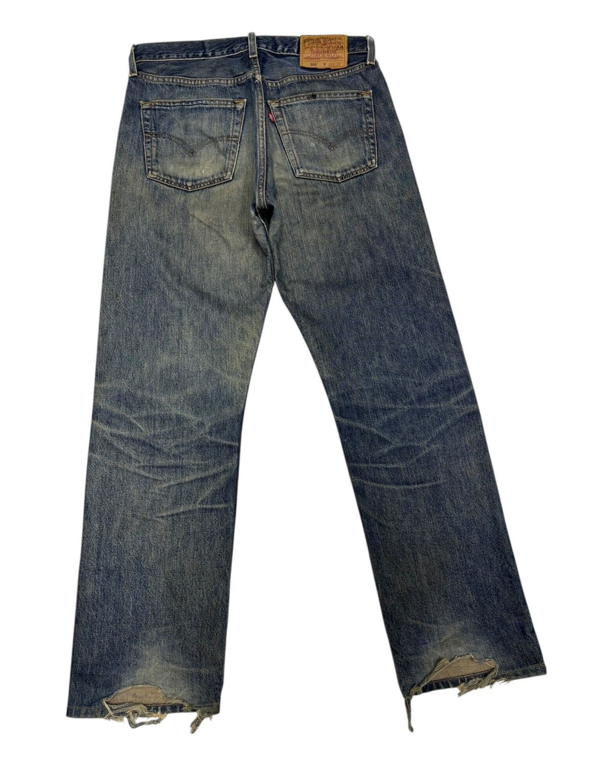 Kapital 🔥VINTAGE LEVIS 501 DISTRESSED PATINA AGED DENIM JEANS Size US 32 / EU 48 - 4 Thumbnail