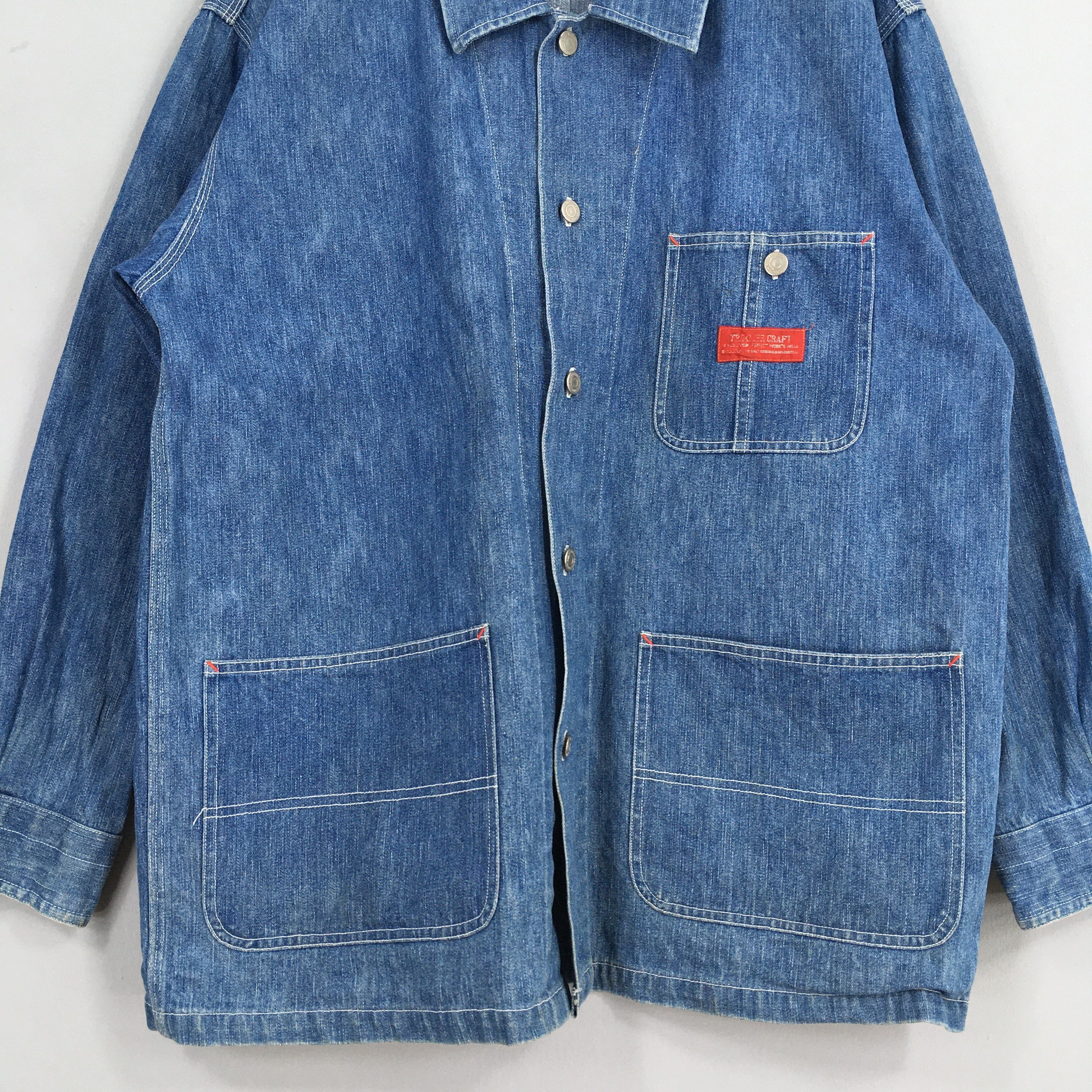 Japanese Brand Vintage 1980s Denim Labor Workwear Button Jacket Large Size US L / EU 52-54 / 3 - 3 Thumbnail