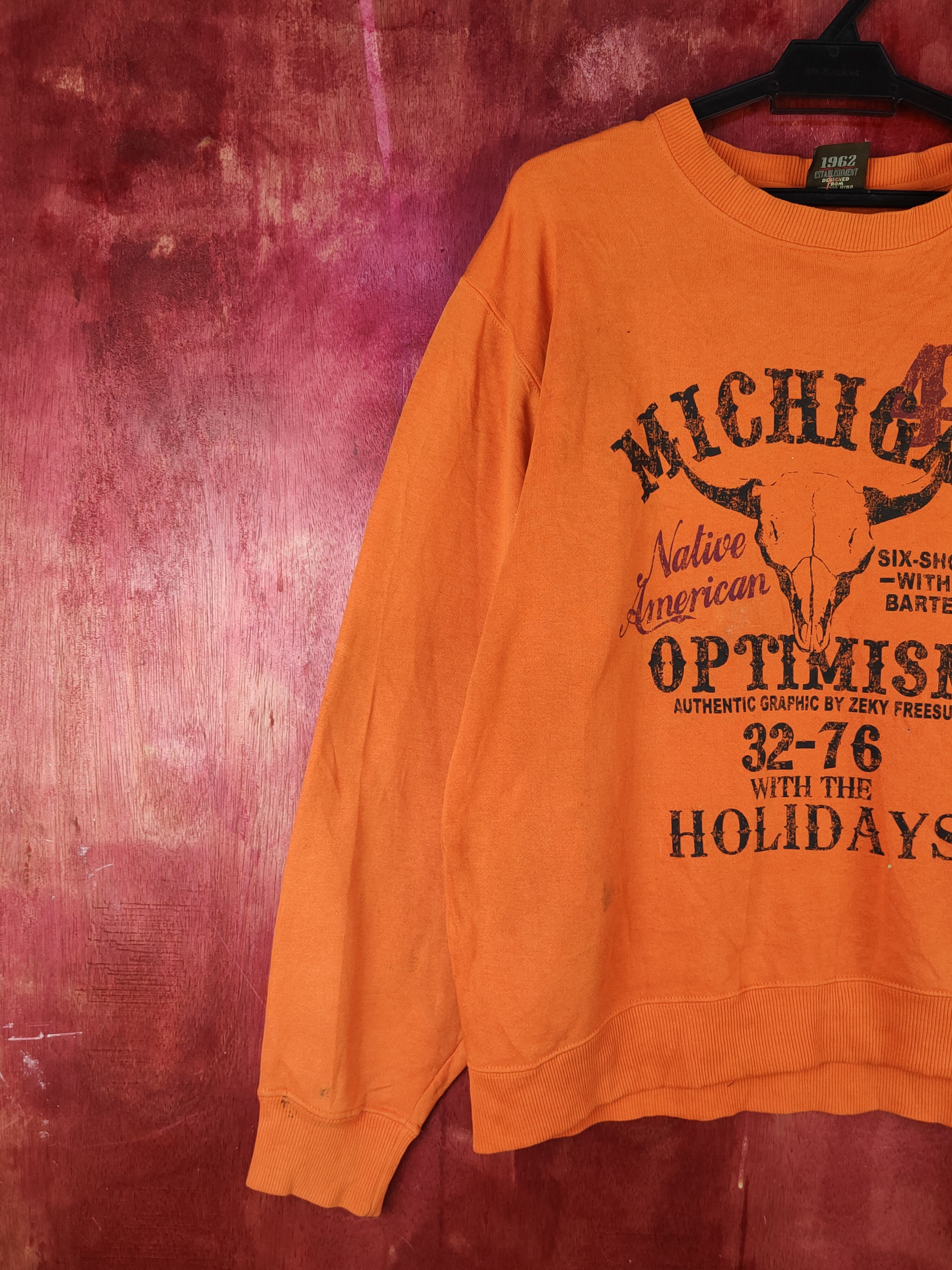 Japanese Brand Zeky Freesual Orange Sweatshirts #S2042 Size US L / EU 52-54 / 3 - 4 Thumbnail