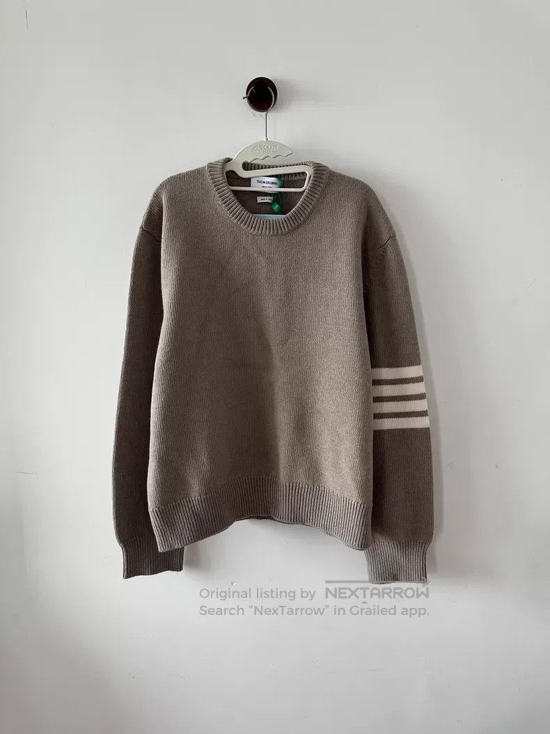 Thom Browne Thom Browne Beige Brown Knit Sweater Size US XXL / EU 58 / 5 - 1 Thumbnail