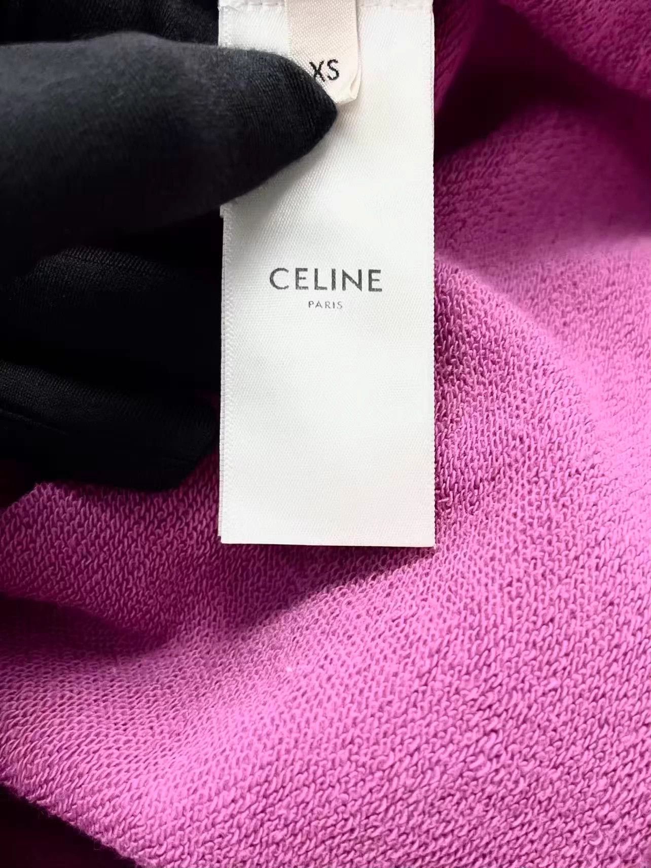 Celine Celine magenta large logo hoodie xs unisex Size XS / US 0-2 / IT 36-38 - 6 Thumbnail