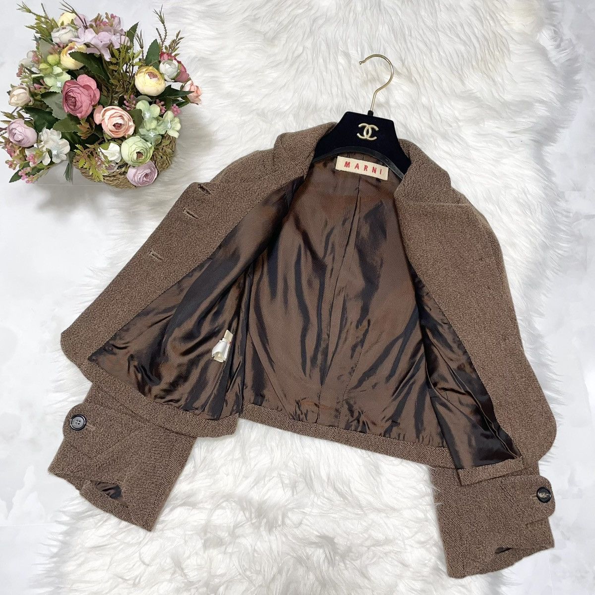 Marni Genuine Marni Asymmetrical Short Wool Jacket 38 Brown MARNI Size XS / US 0-2 / IT 36-38 - 9 Thumbnail