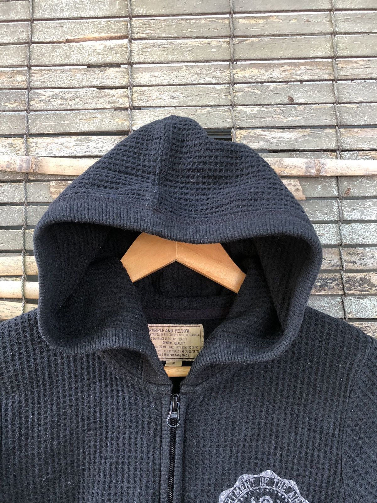 Japanese Brand × Vintage Vintage USAF Purple And Yellow Waffle Fullzipper Hoodies Size US S / EU 44-46 / 1 - 15 Thumbnail