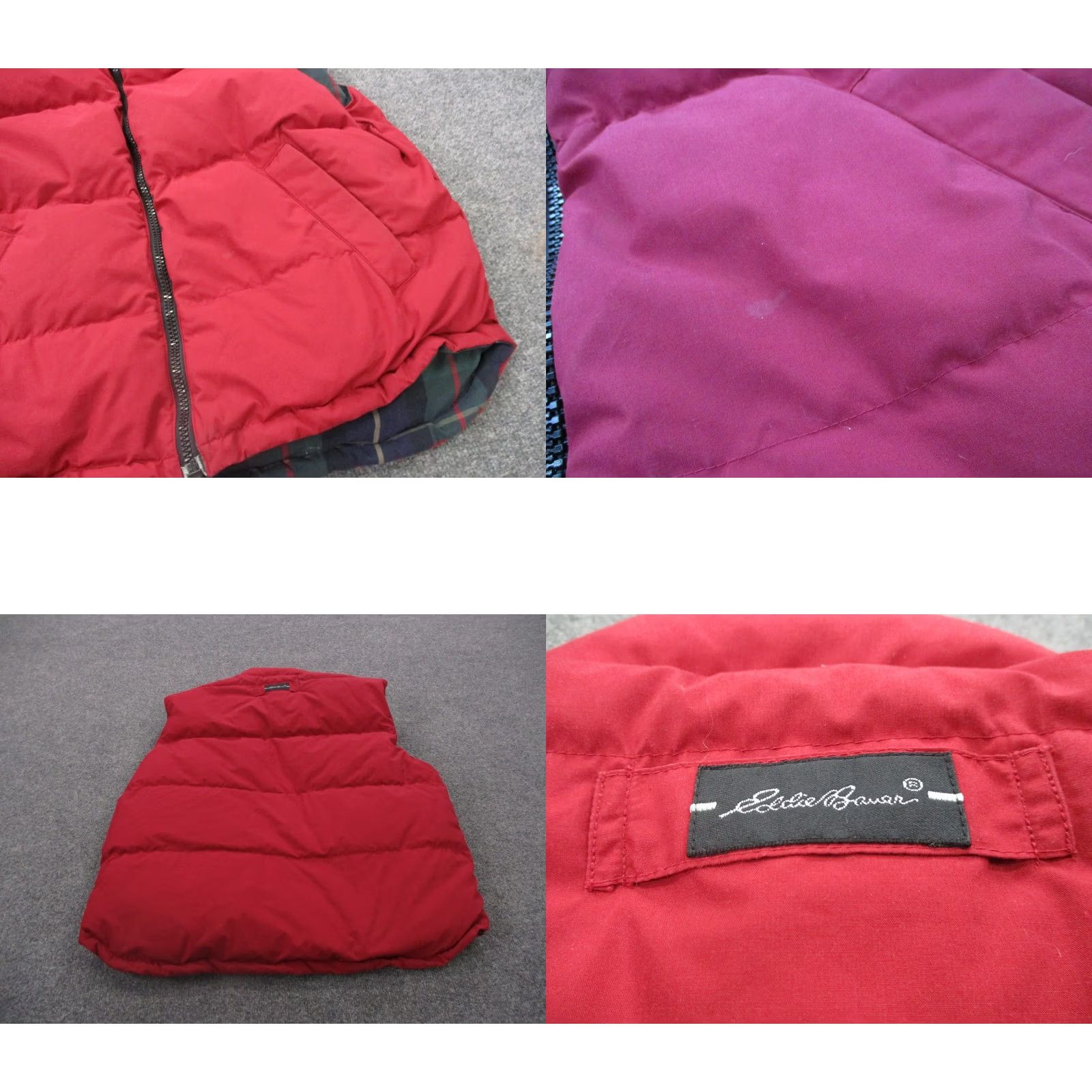 Eddie Bauer Eddie Bauer Vest Jacket Mens L Red Plaid Goose Down Puffer Reversible Outdoors Size US L / EU 52-54 / 3 - 9 Thumbnail